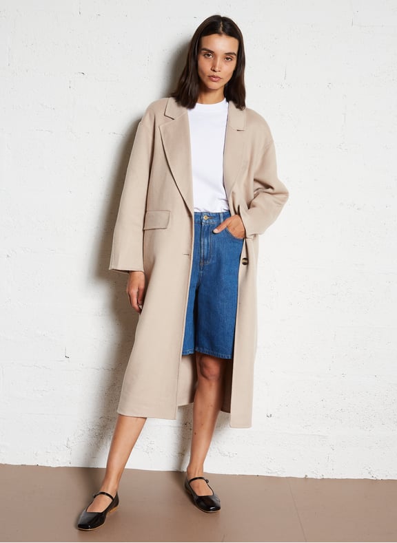 Manteau oversize en laine mélangée dadoulove Beige by AMERICAN VINTAGE AMERICAN VINTAGE Manteau oversize en laine mélangée dadoulove Beige