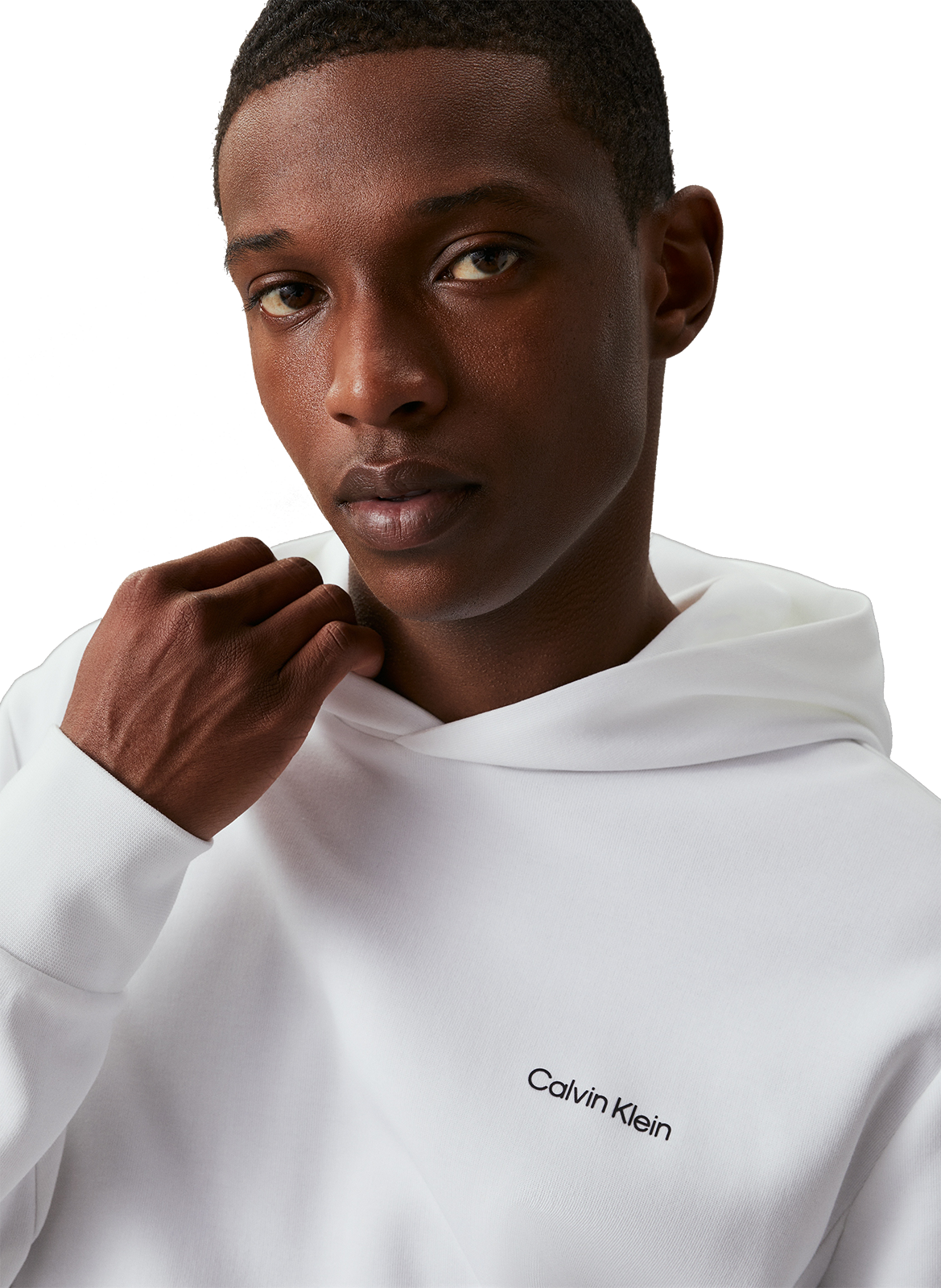 Hoodie en coton mélangé CALVIN KLEIN Blanc