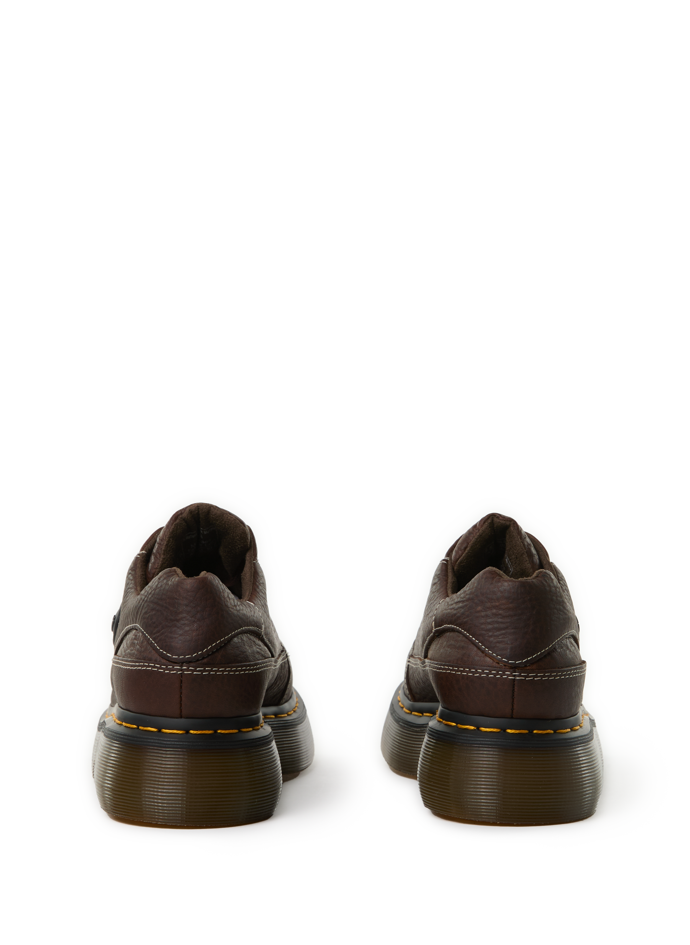 Thick-soled leather derbies DR. MARTENS Brown