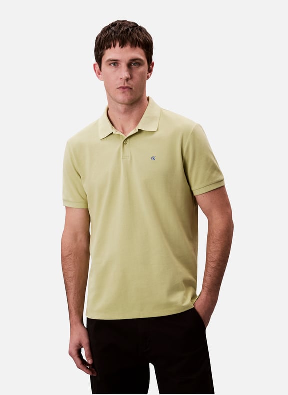 Short sleeve cotton polo shirt Beige by CALVIN KLEIN CALVIN KLEIN Short sleeve cotton polo shirt Beige