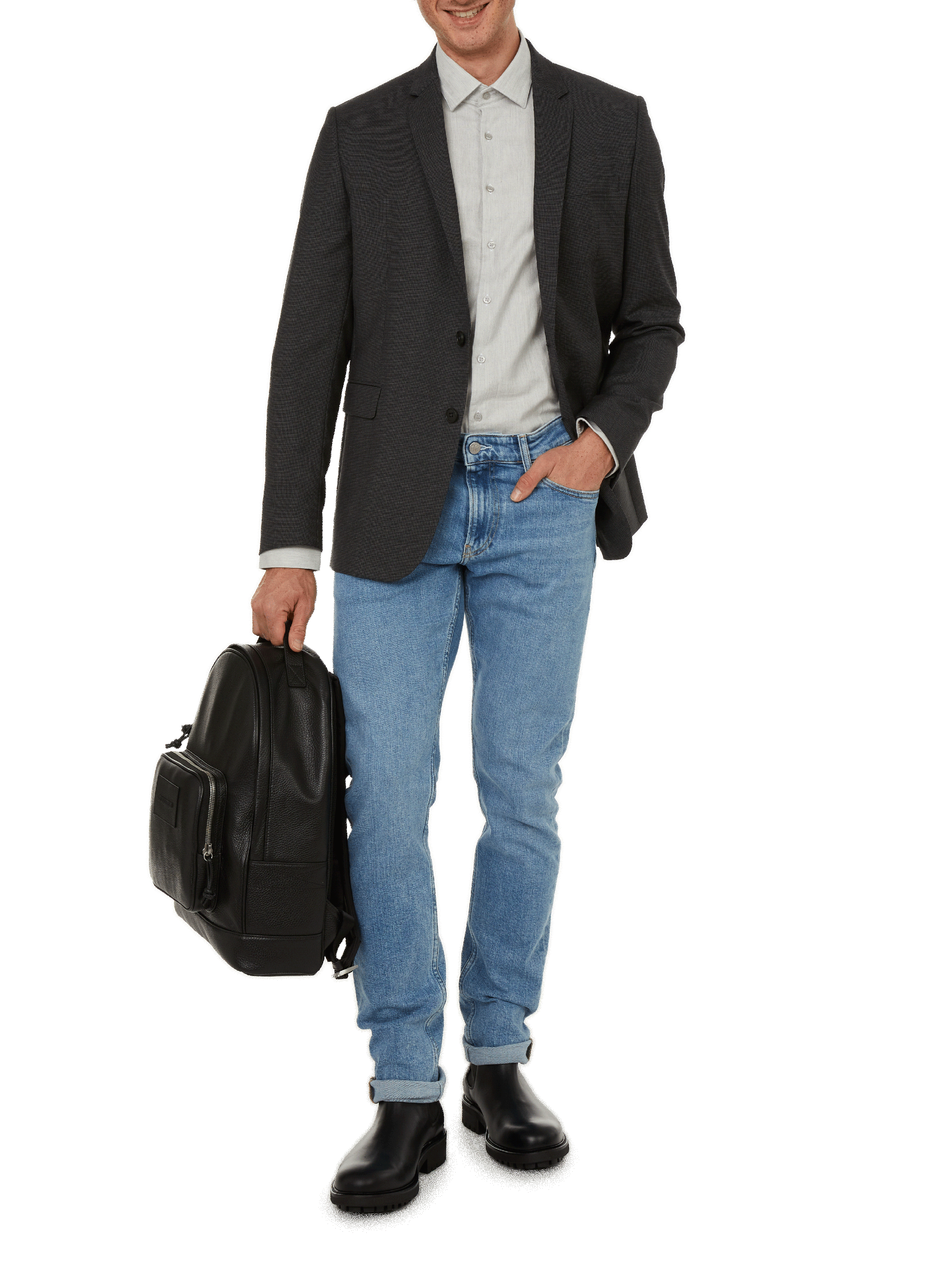 Check blazer SAISON 1865 Grey