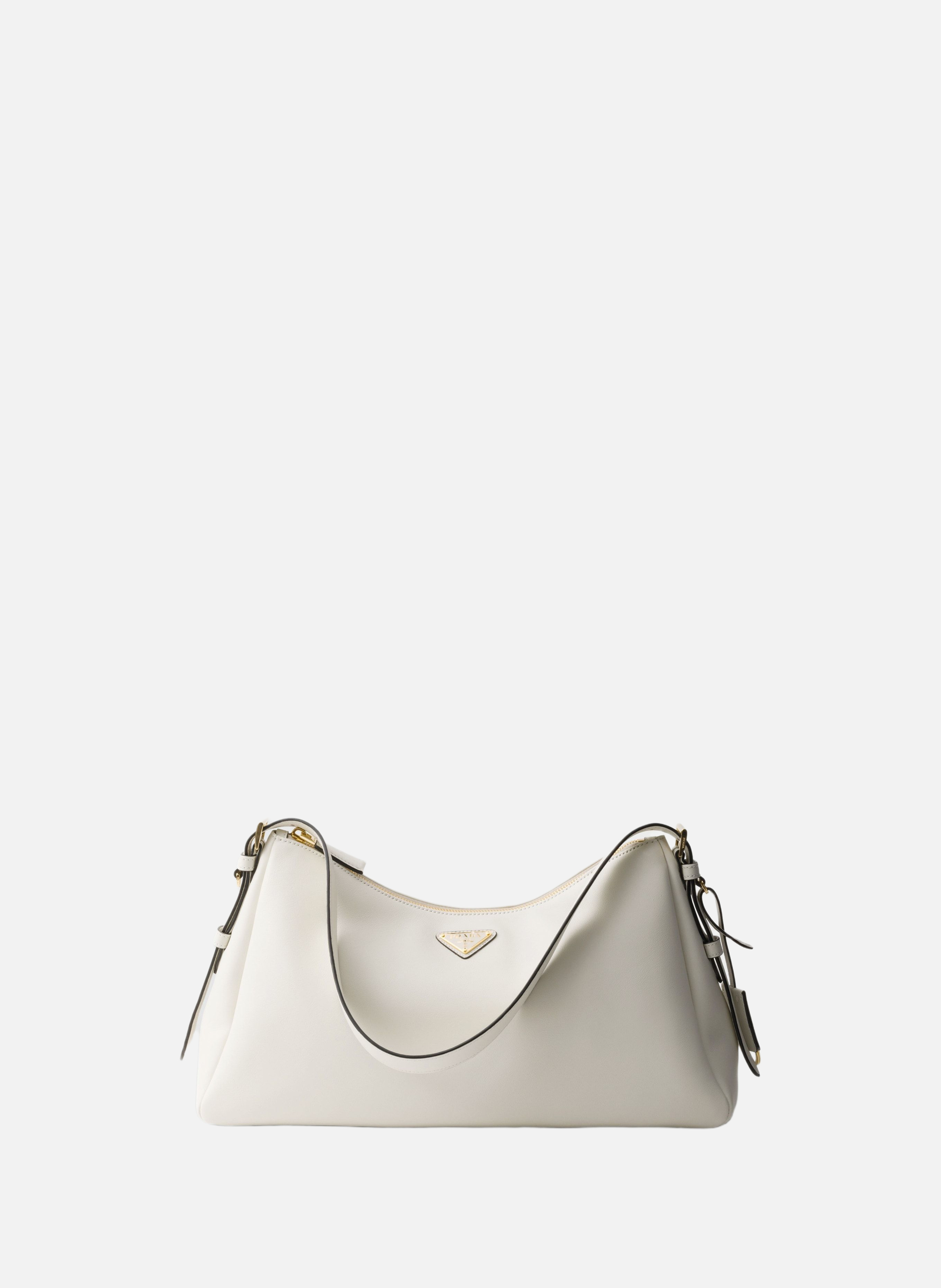 Grand sac porté épaule en cuir prada aimée PRADA Blanc