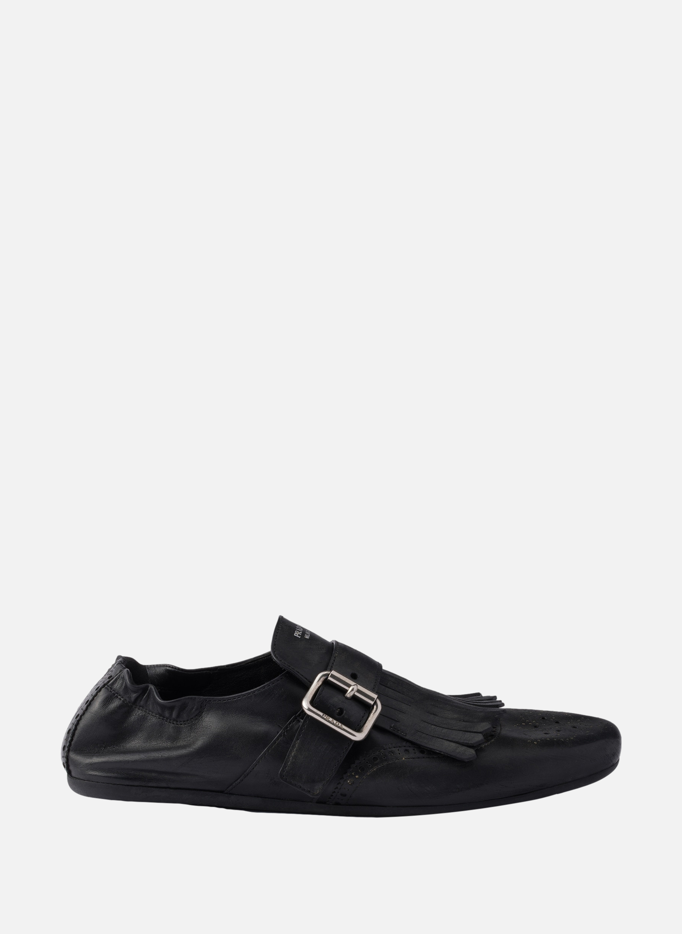 Chaussures en cuir shuffle avec boucle PRADA Noir