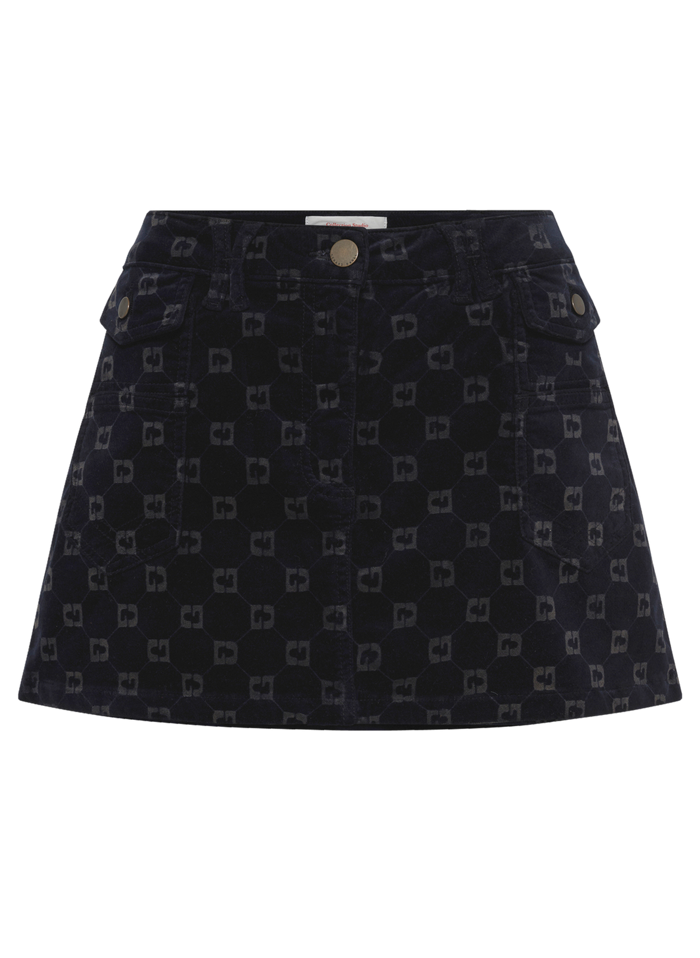 Mini-jupe en velours à monogramme - imma GERARD DAREL Bleu