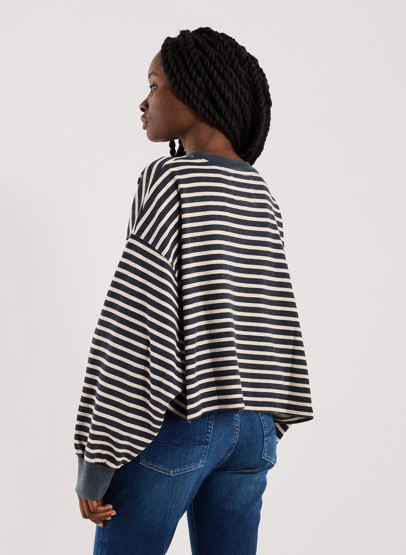 Pull court rayé en coton BELLEROSE Multicolore