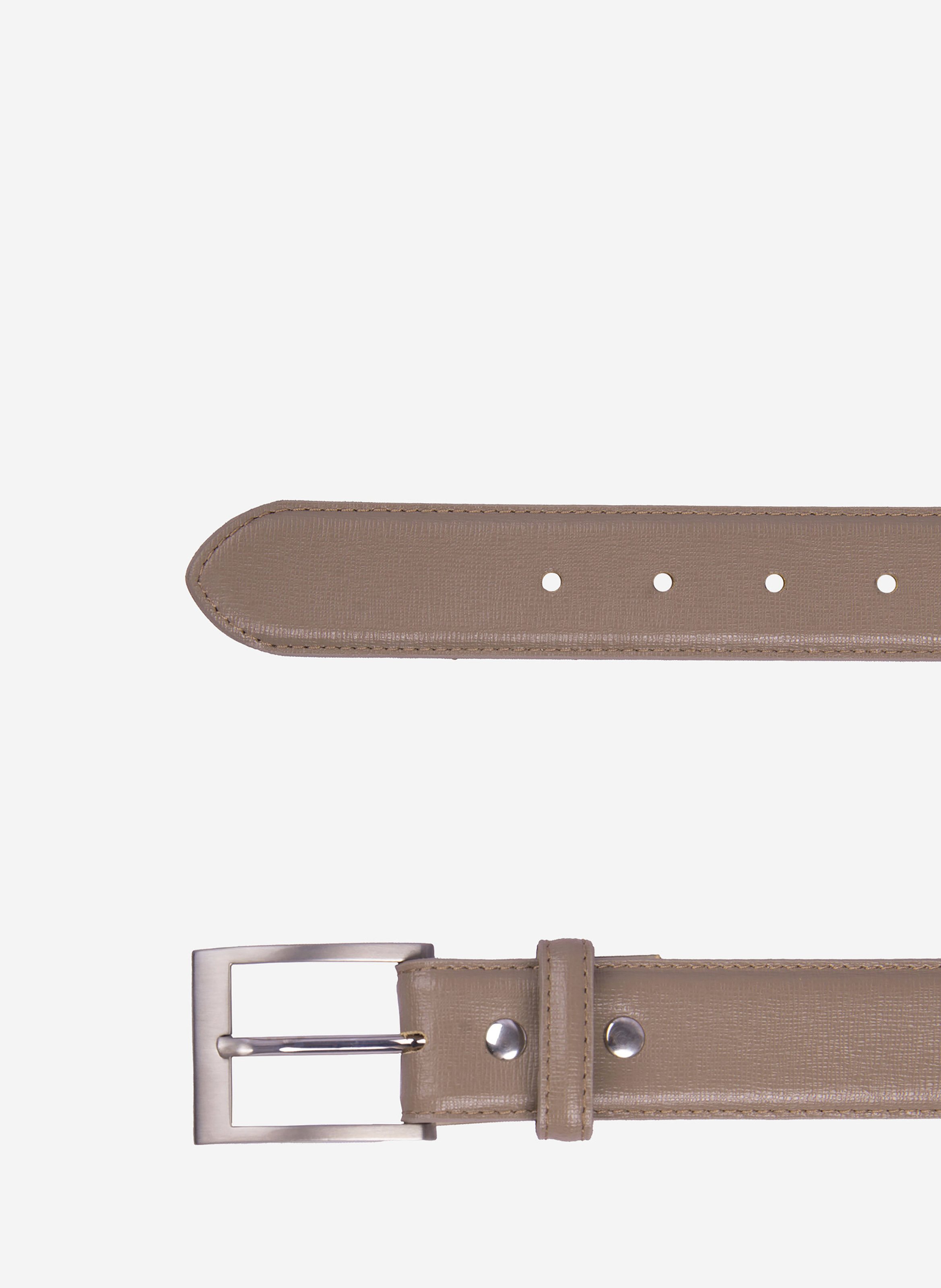 Ceinture classique cuir gravé JULES & JENN Beige