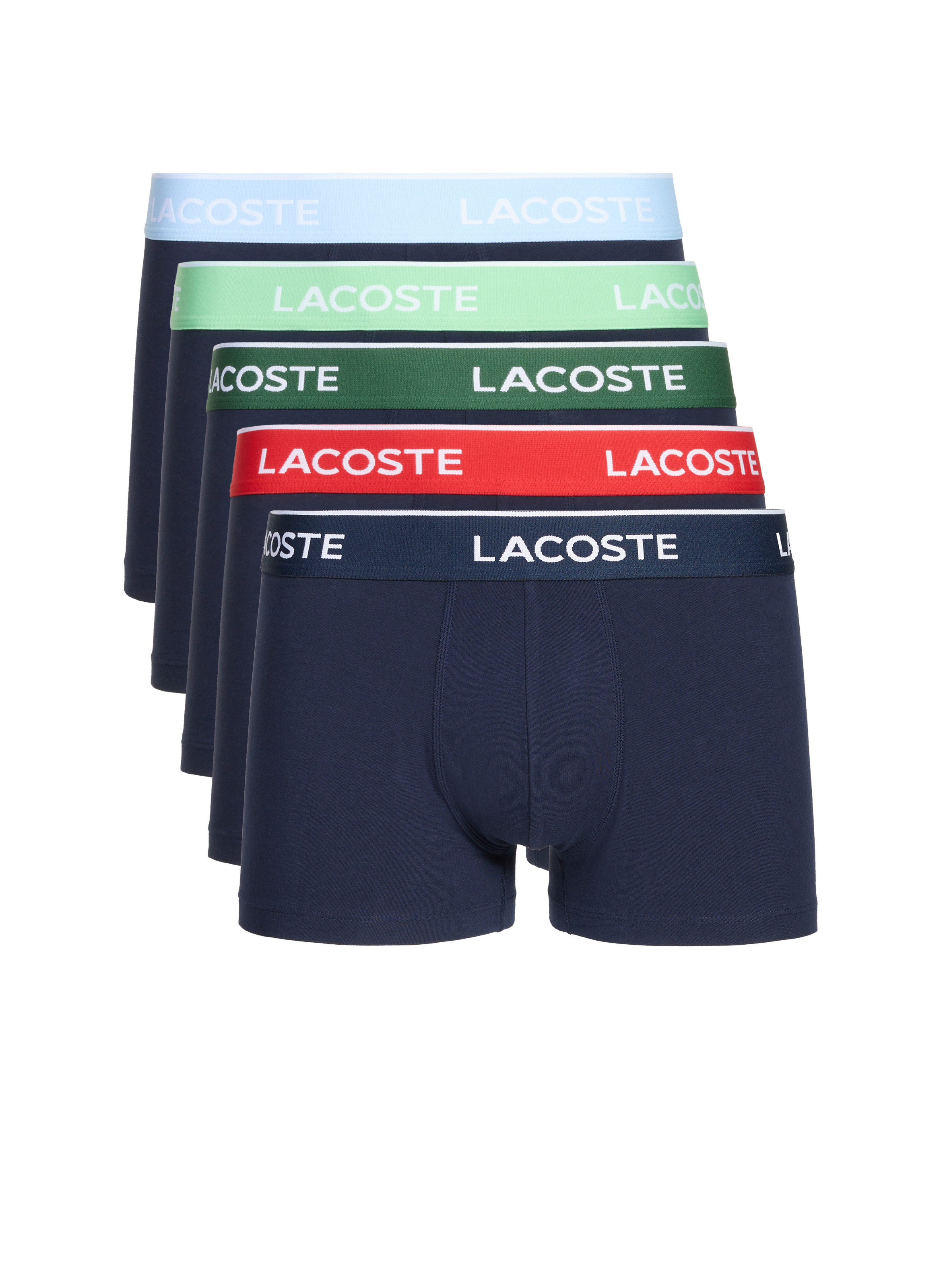 LACOSTE Set of 5 cotton boxers Blue