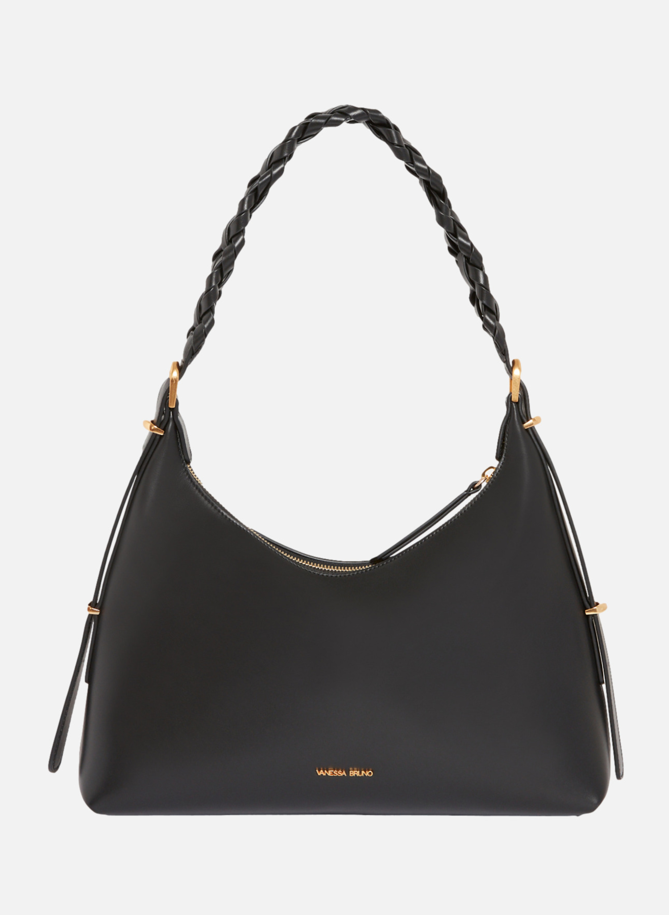 Sac jess zippé en cuir lisse VANESSA BRUNO Noir