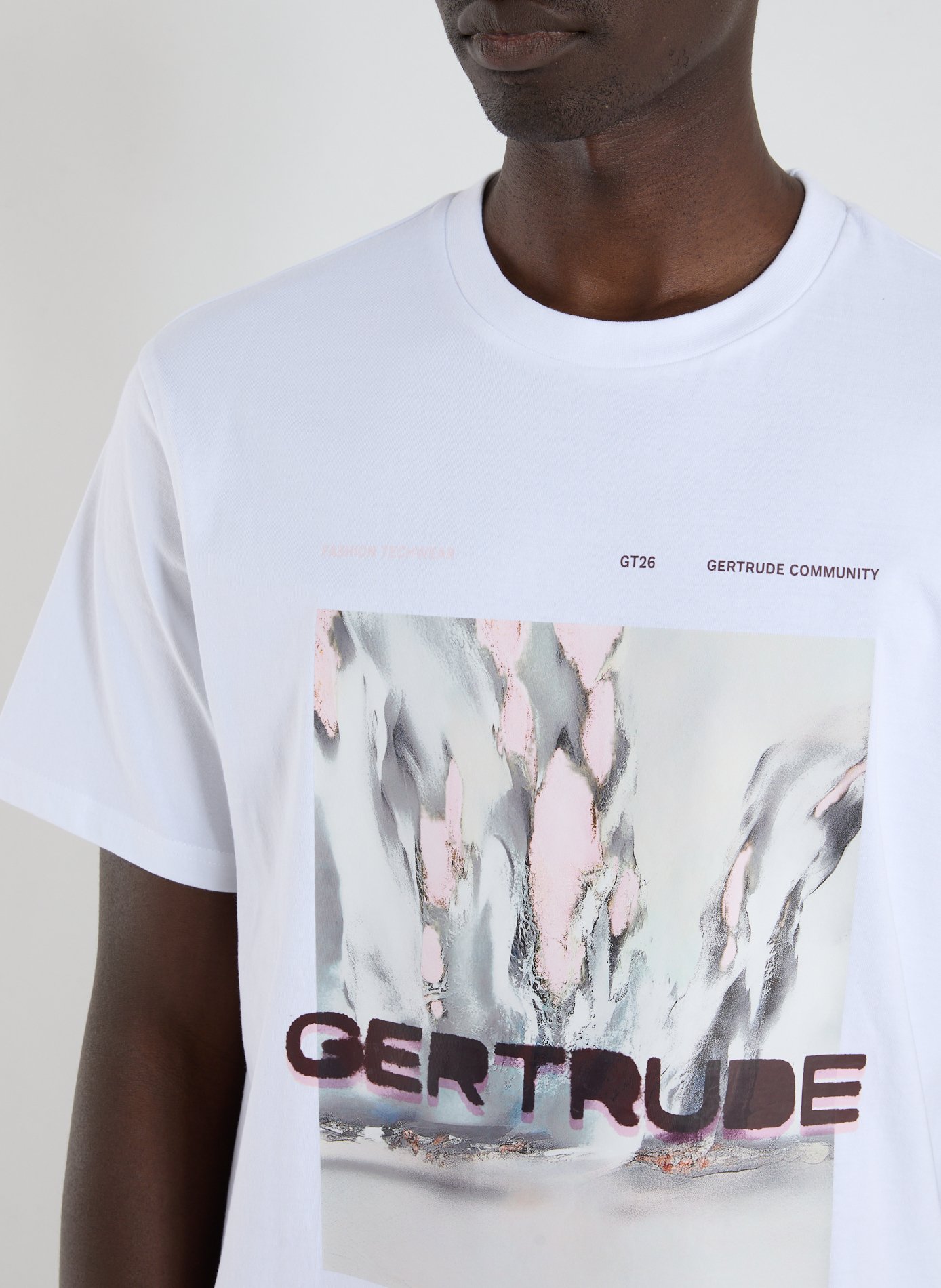 T-shirt imprimé col rond en coton GERTRUDE ET GASTON Blanc