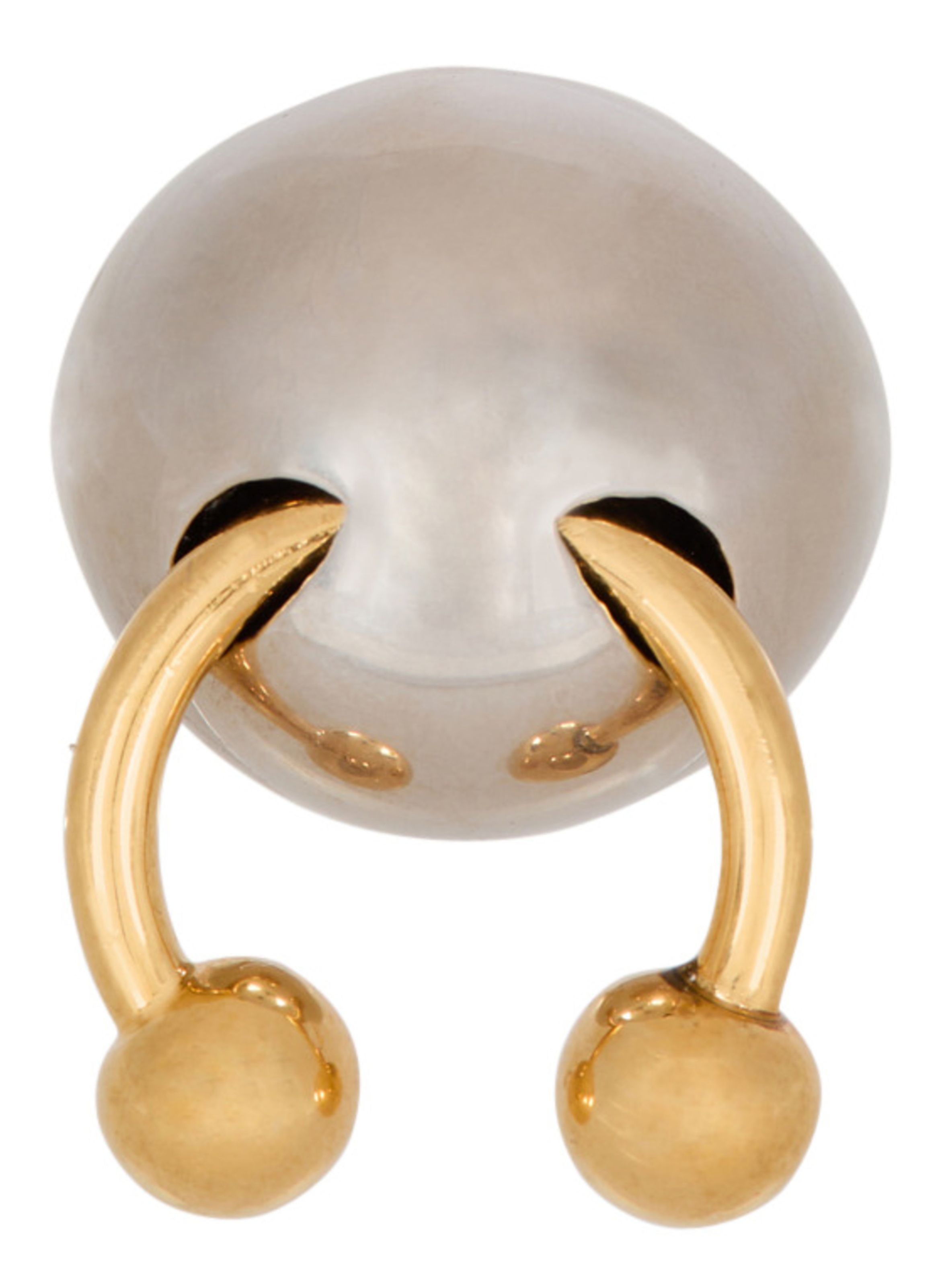 Bague boule avec piercing BALMAIN Argent