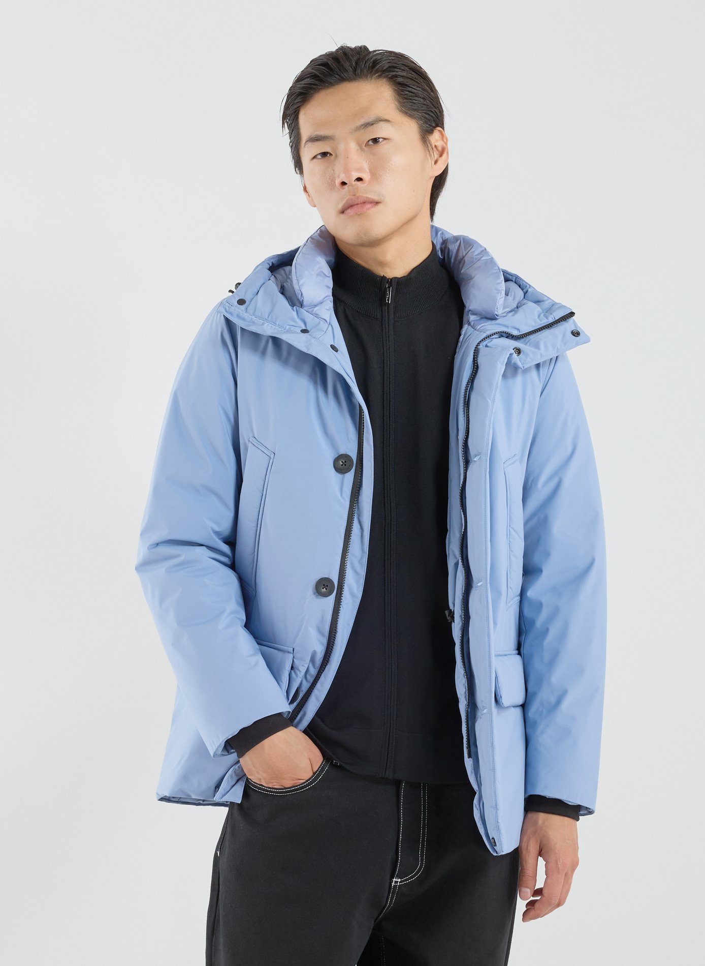 WOOLRICH Parka droite à capuche Bleu