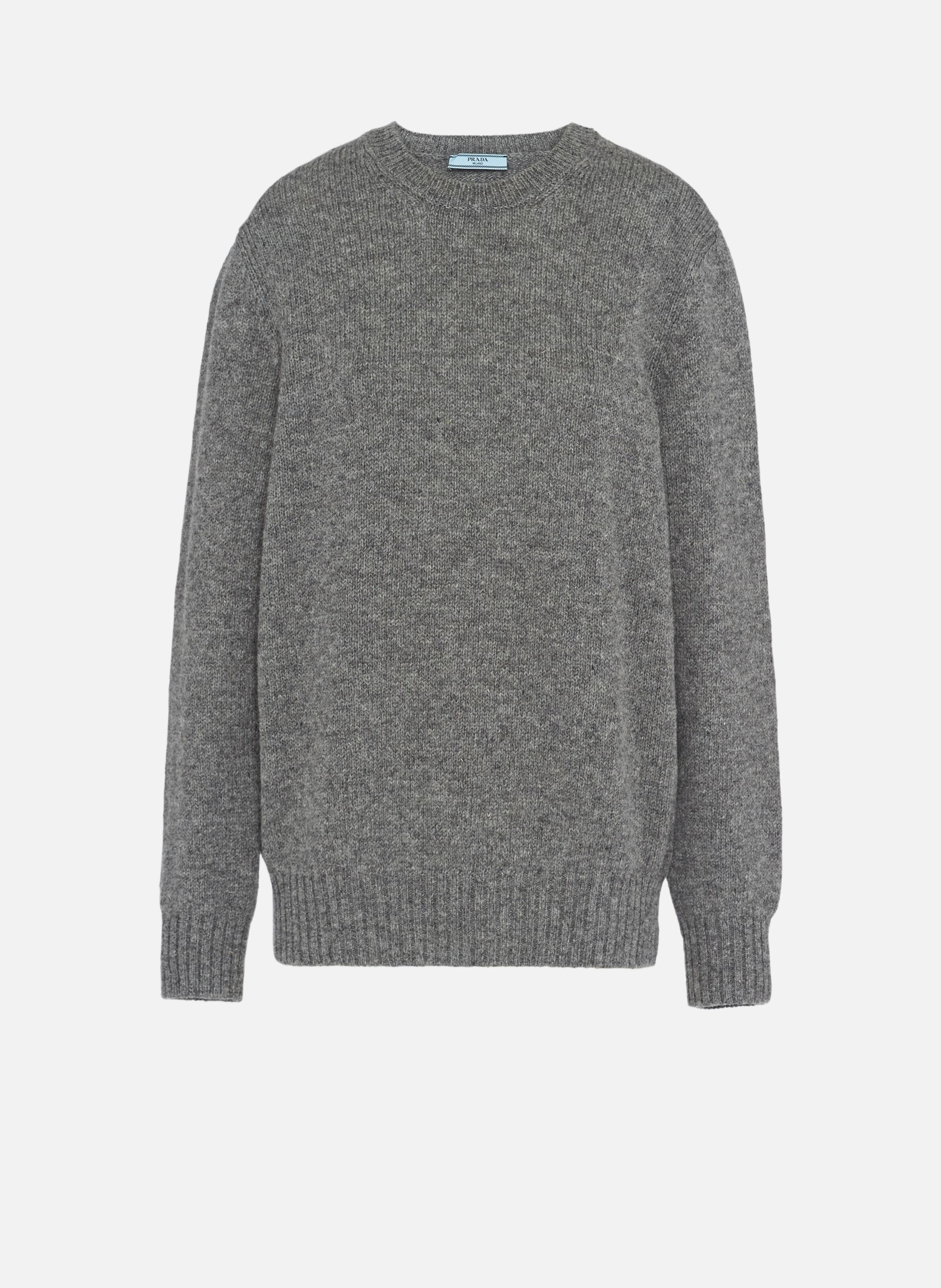 Pull à col rond en laine et cachemire PRADA Gris