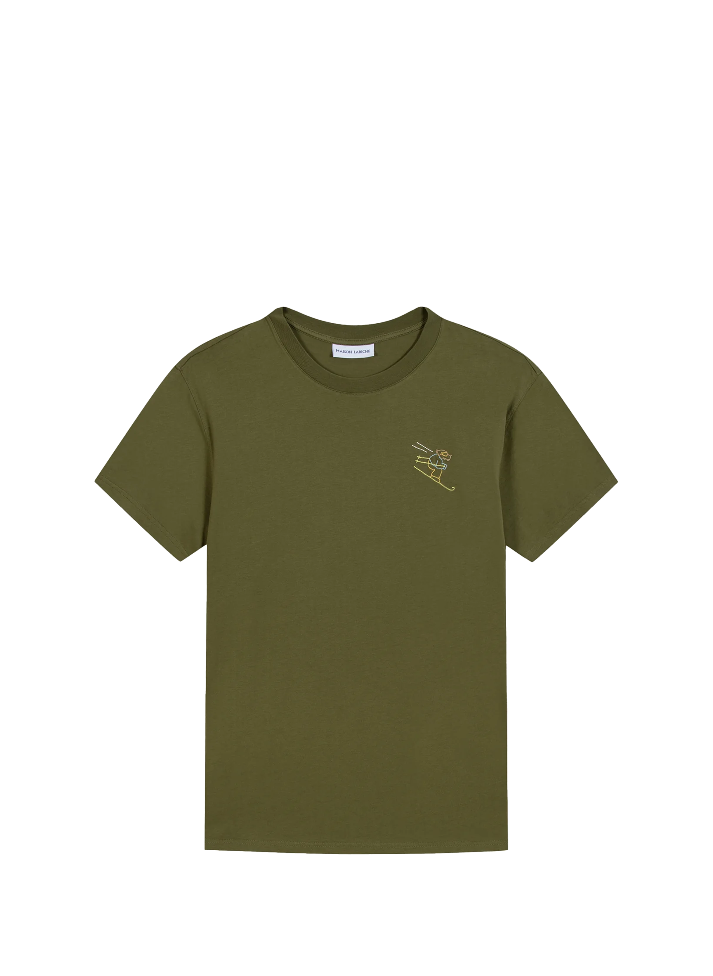 MAISON LABICHE T-shirt Popincourt tout schuss brodé en coton GOTS Kaki