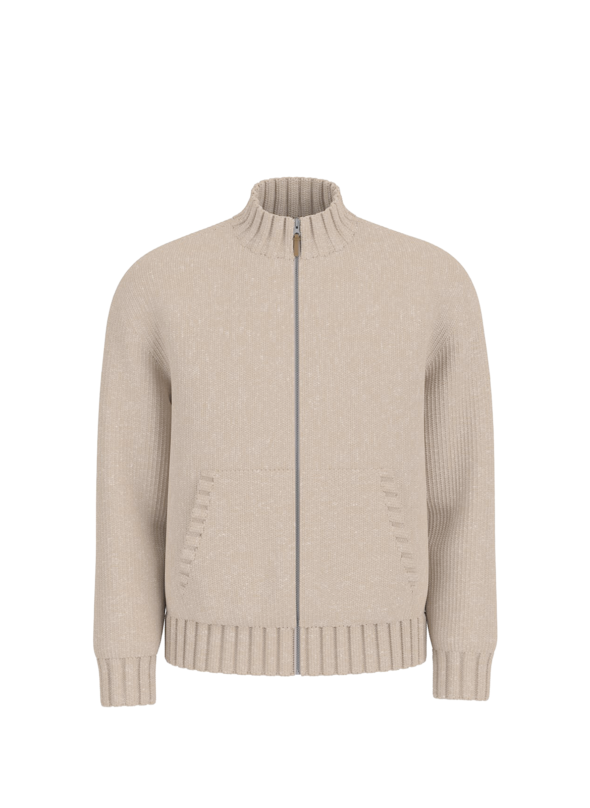 Zip-up sweater with high collar GUESS Beige