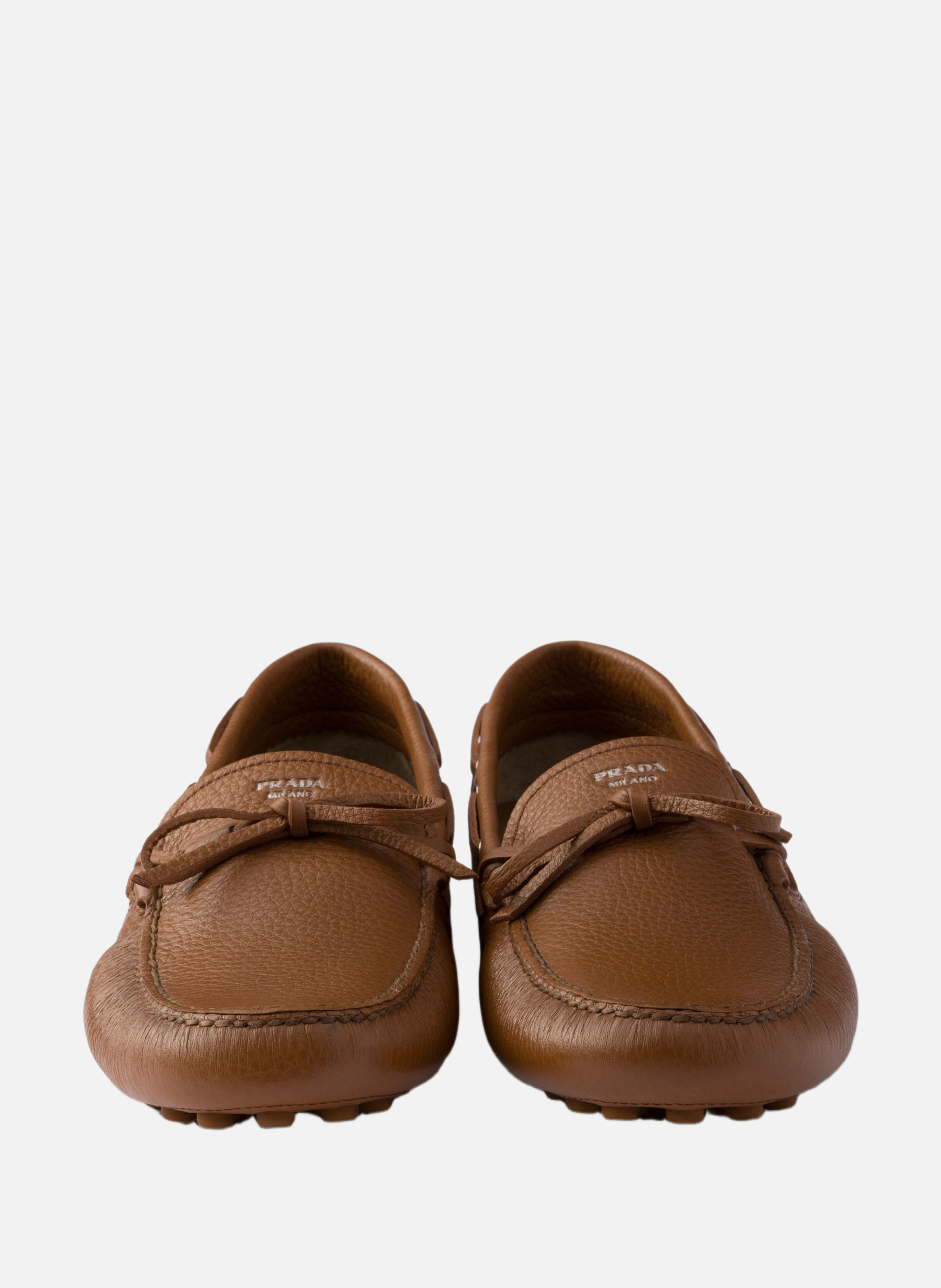 Mocassin en cuir PRADA Marron