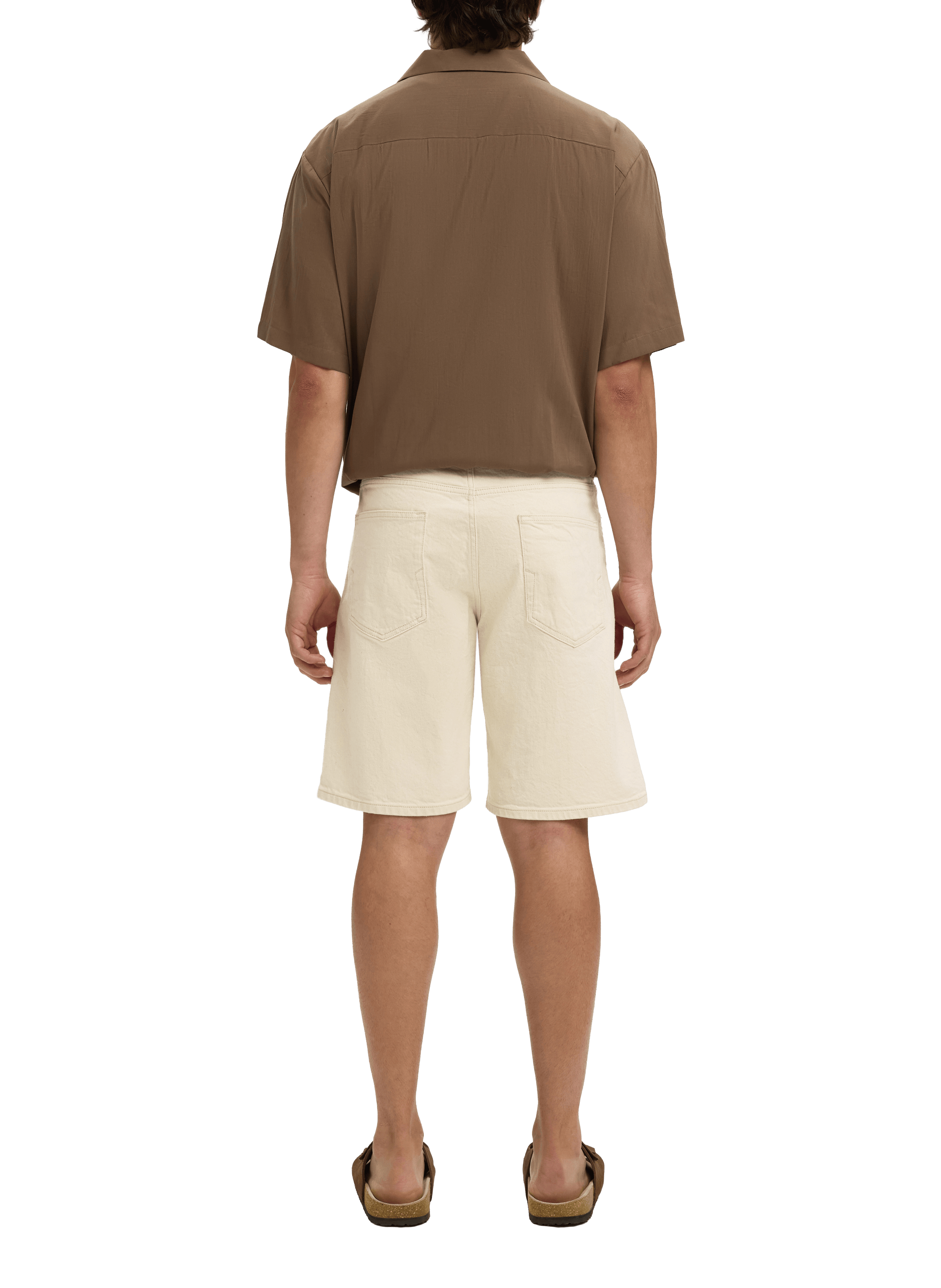 Short uni en coton mélangé SELECTED Beige