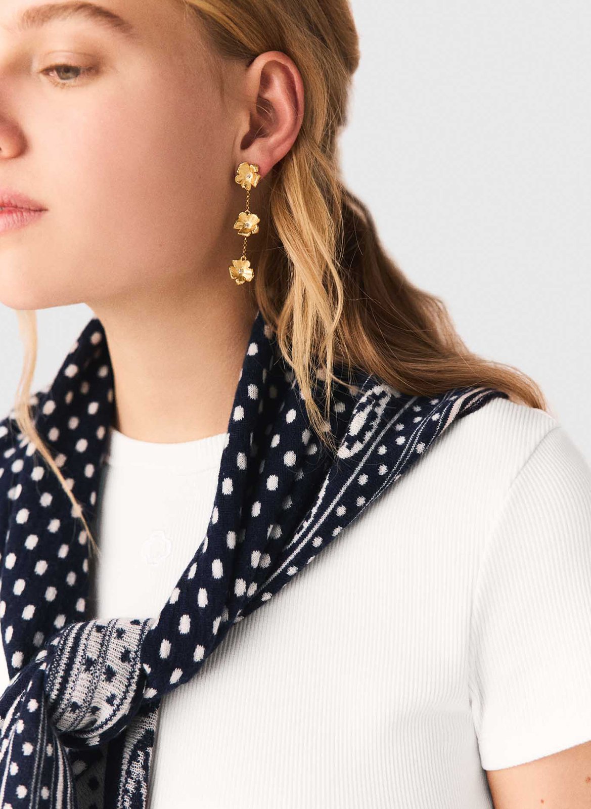 Boucles d'oreilles fleurs MAJE Doré