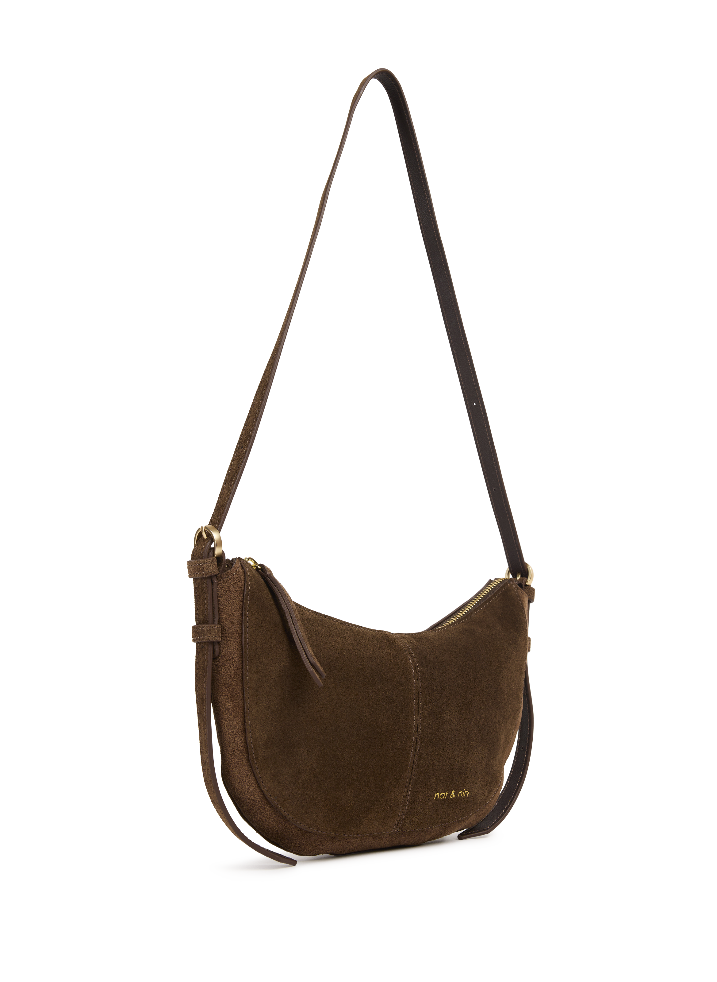 Mini sac à main Rodéo en cuir NAT & NIN Marron