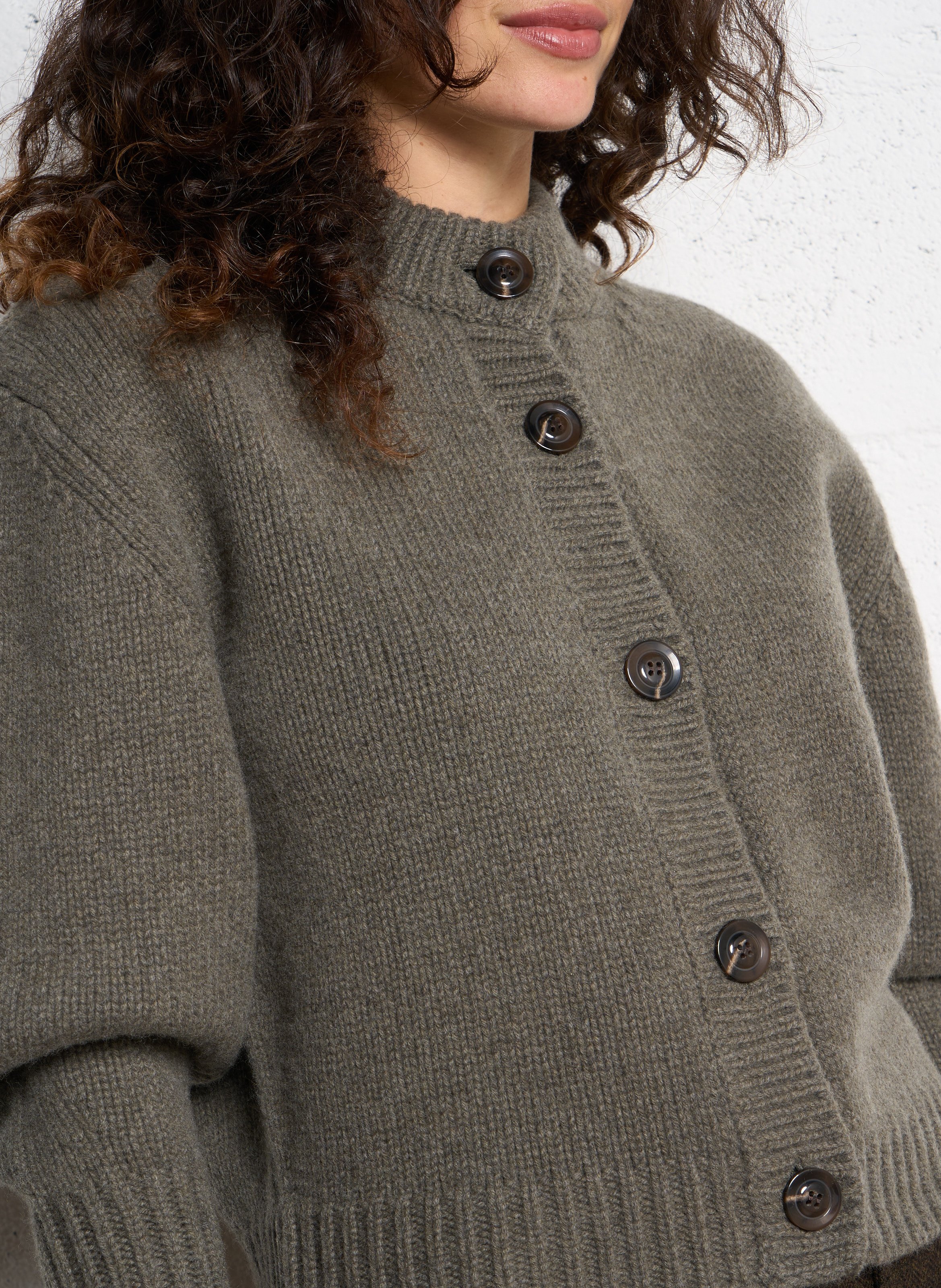 Cardigan col rond en laine Leonard SOEUR Gris