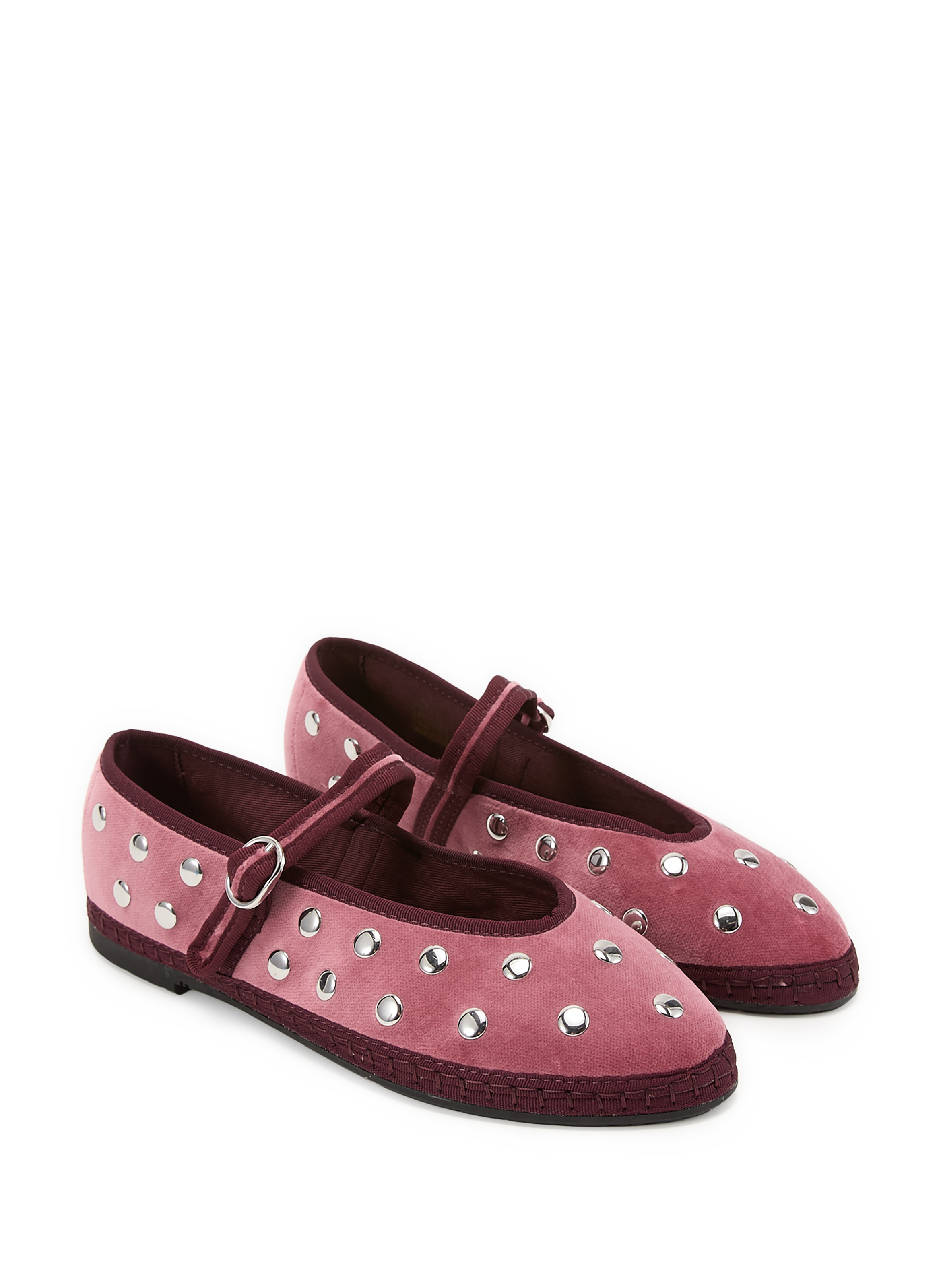 Ballet flats with rhinestones in blended cotton FLABELUS Red