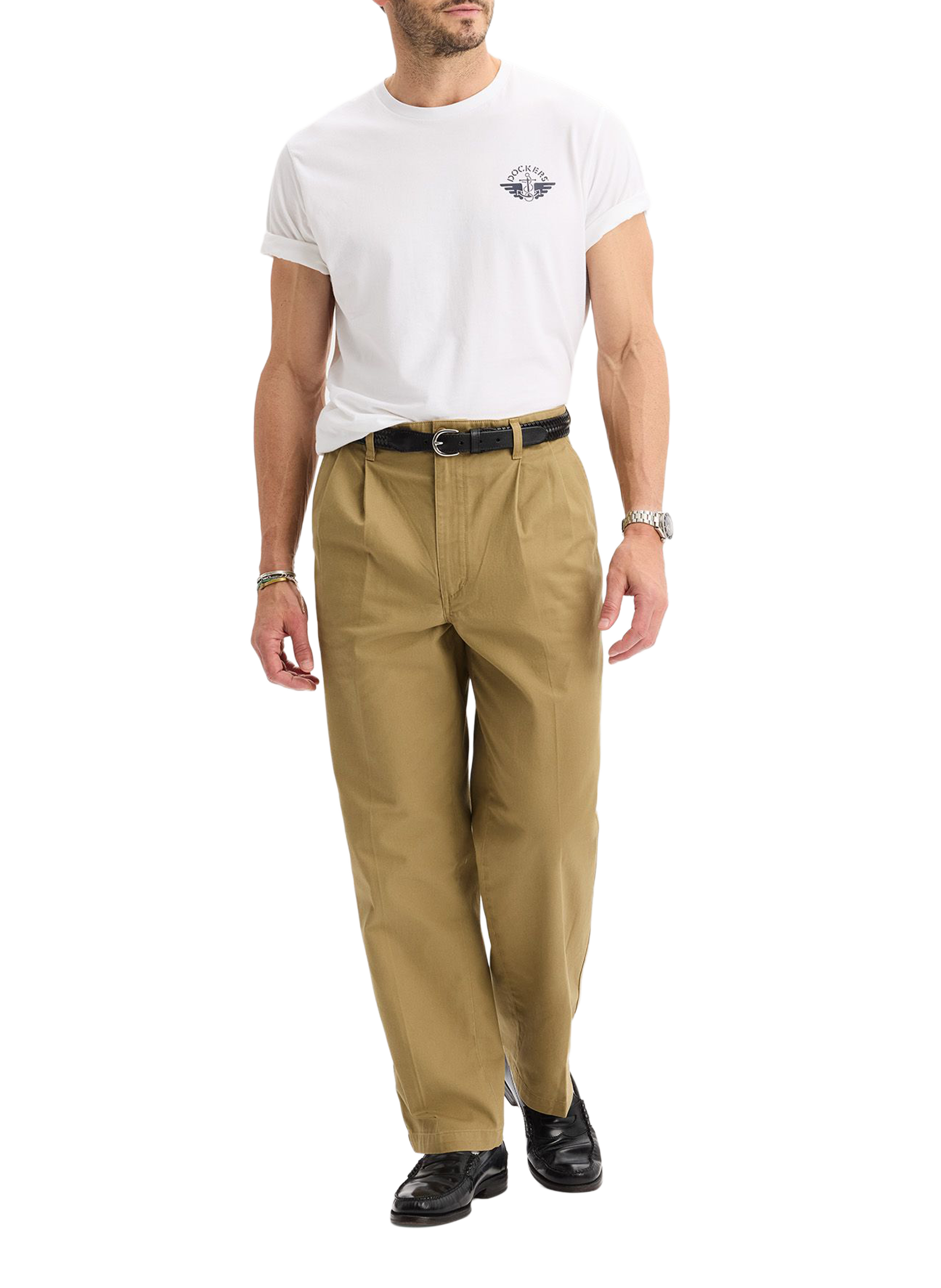 Straight logo cotton t-shirt DOCKERS White