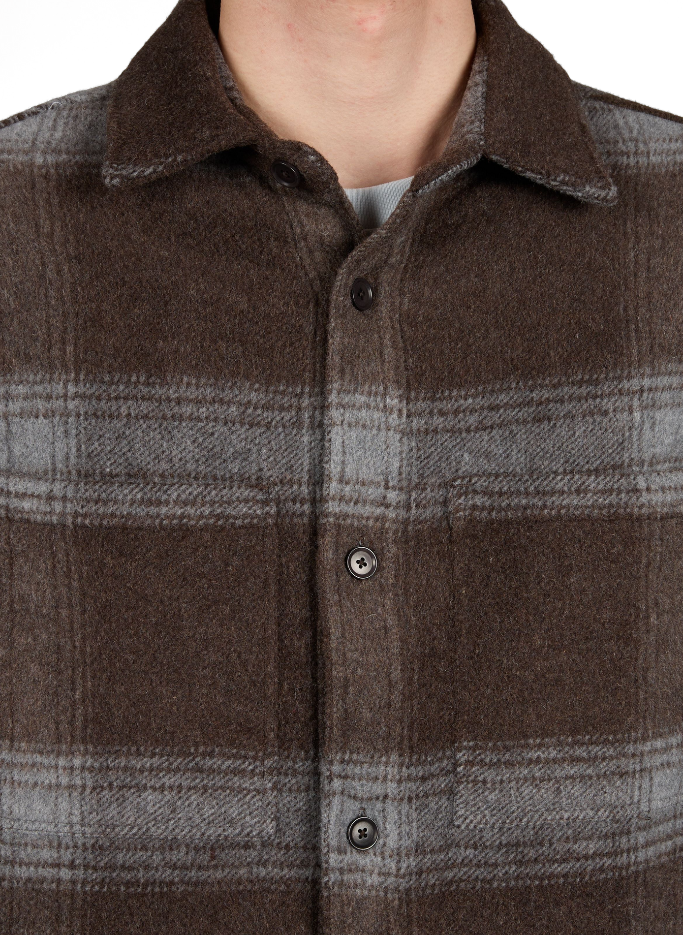 Surchemise col classique à carreaux SAMSOE SAMSOE Marron