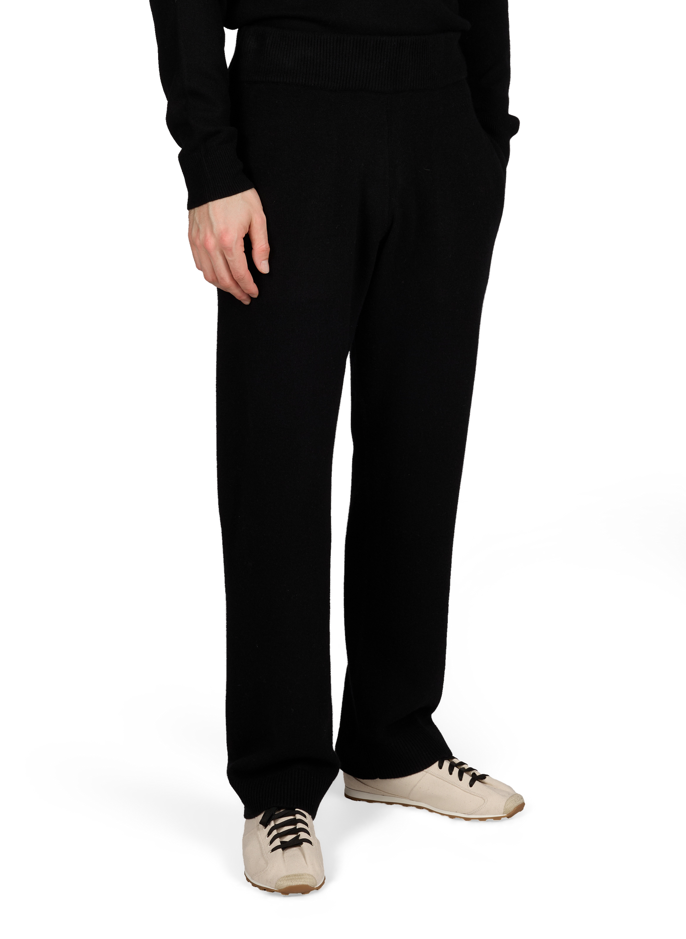 Straight wool trousers in merino and cashmere ENTIRE STUDIOS Black