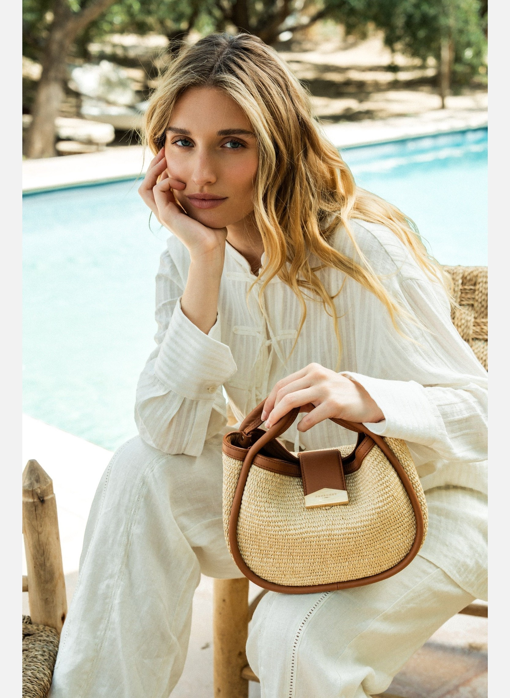 Liane paille gold | sac à main POURCHET Doré