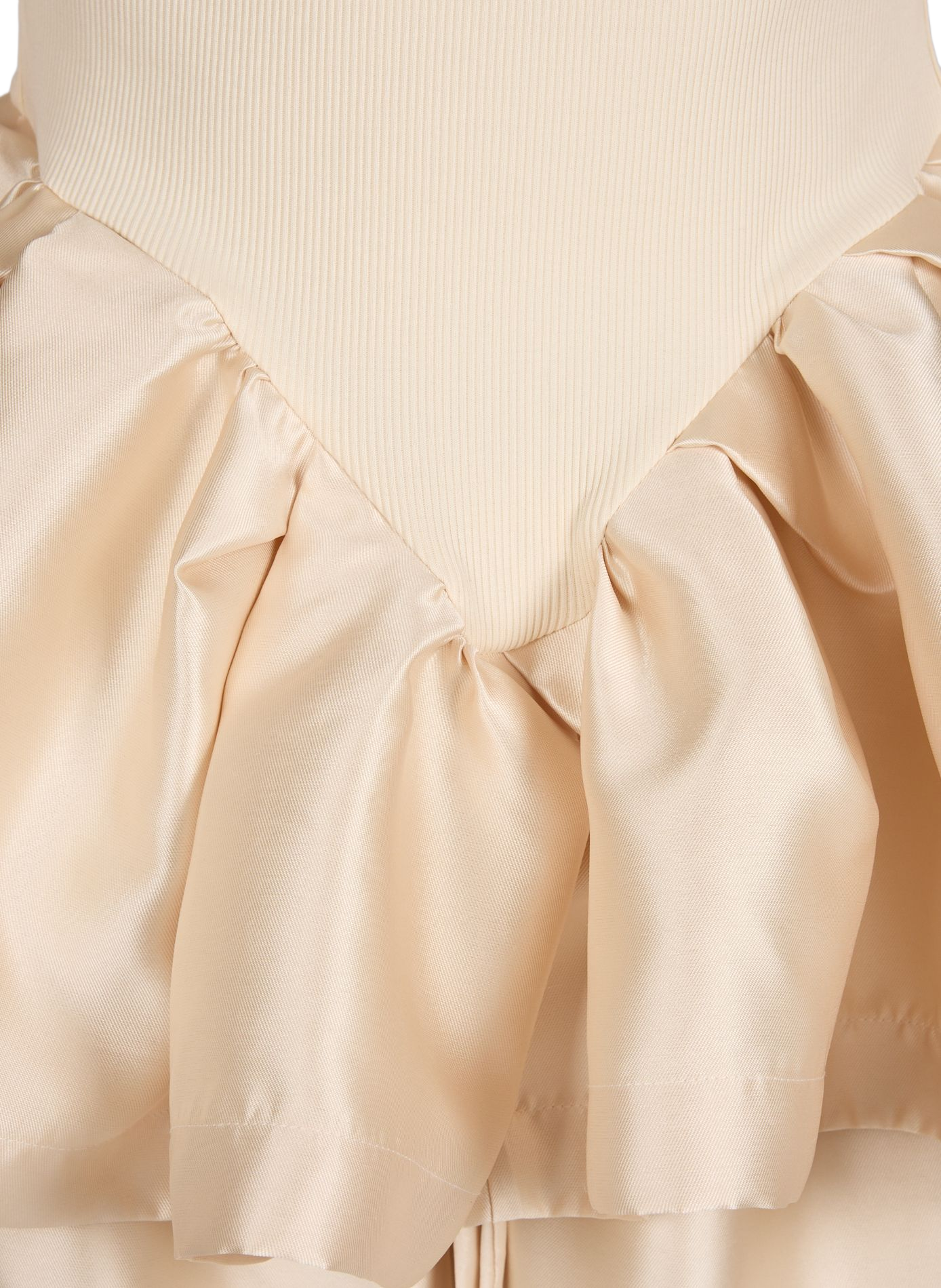 Top volanté à col montant en coton mélangé MARQUES ALMEIDA Beige