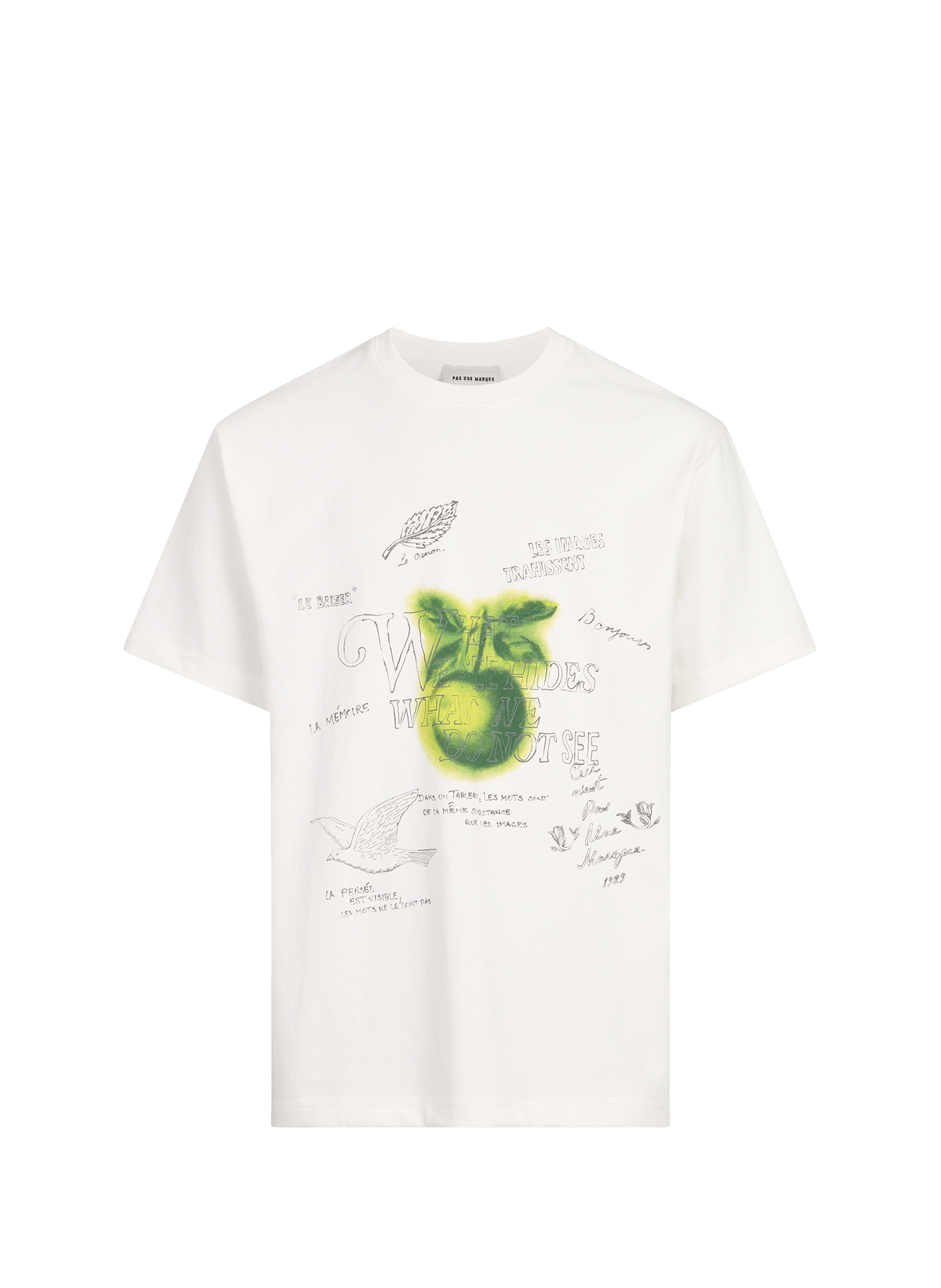 Oversized printed cotton T-shirt PAS UNE MARQUE White