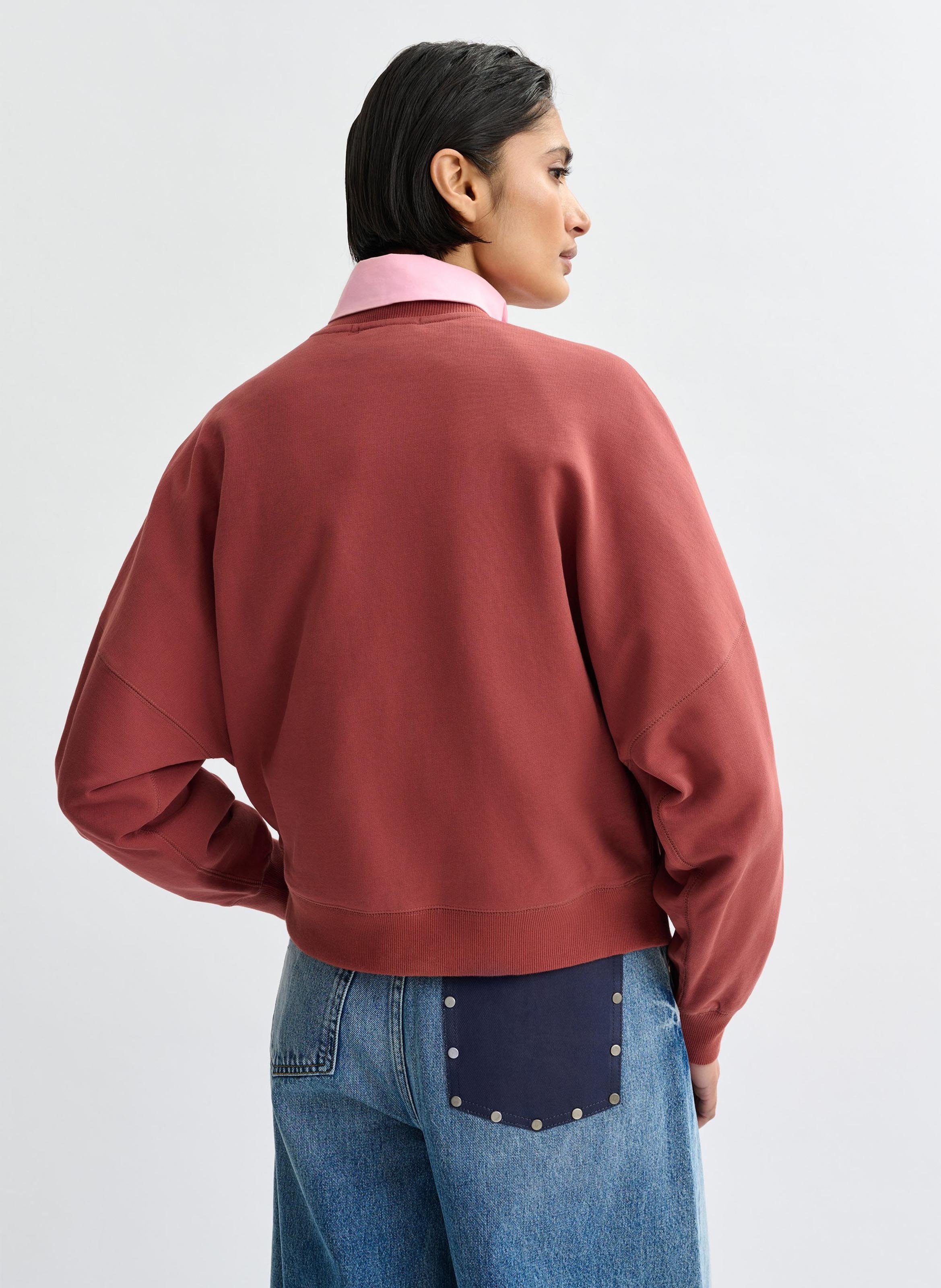 Sweat ample à fleurs brodés jaga ESSENTIEL ANTWERP Marron