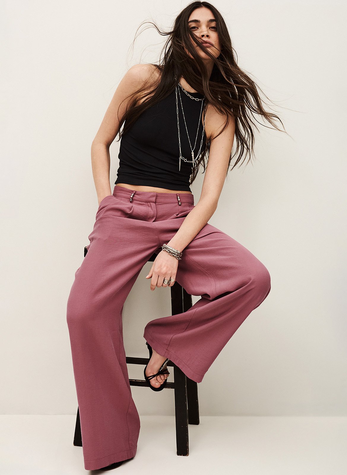 Pantalon large deana BA&SH Rose