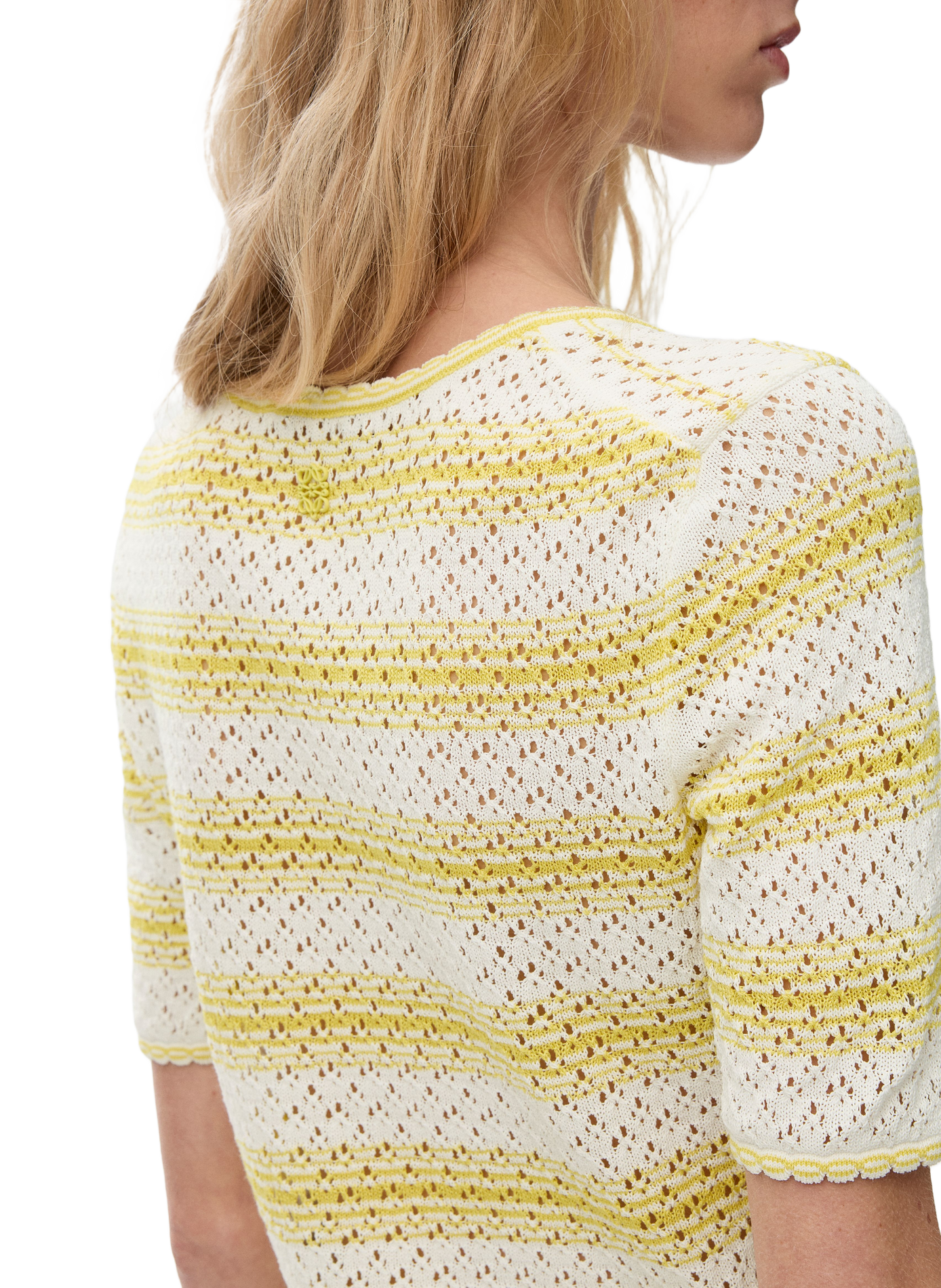 Short-sleeved cotton blend sweater LOEWE Yellow