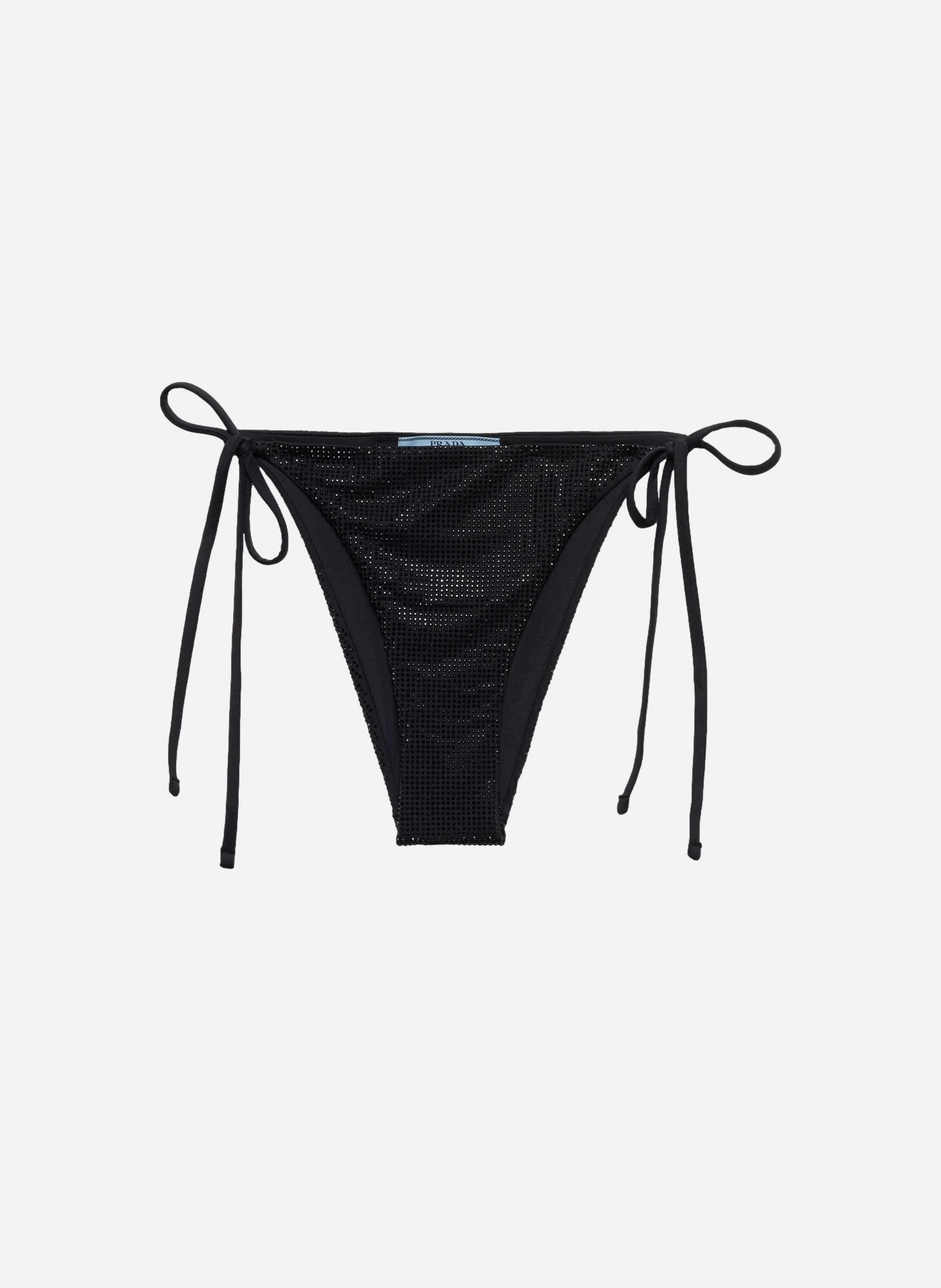Bas de bikini en jersey avec strass PRADA Noir