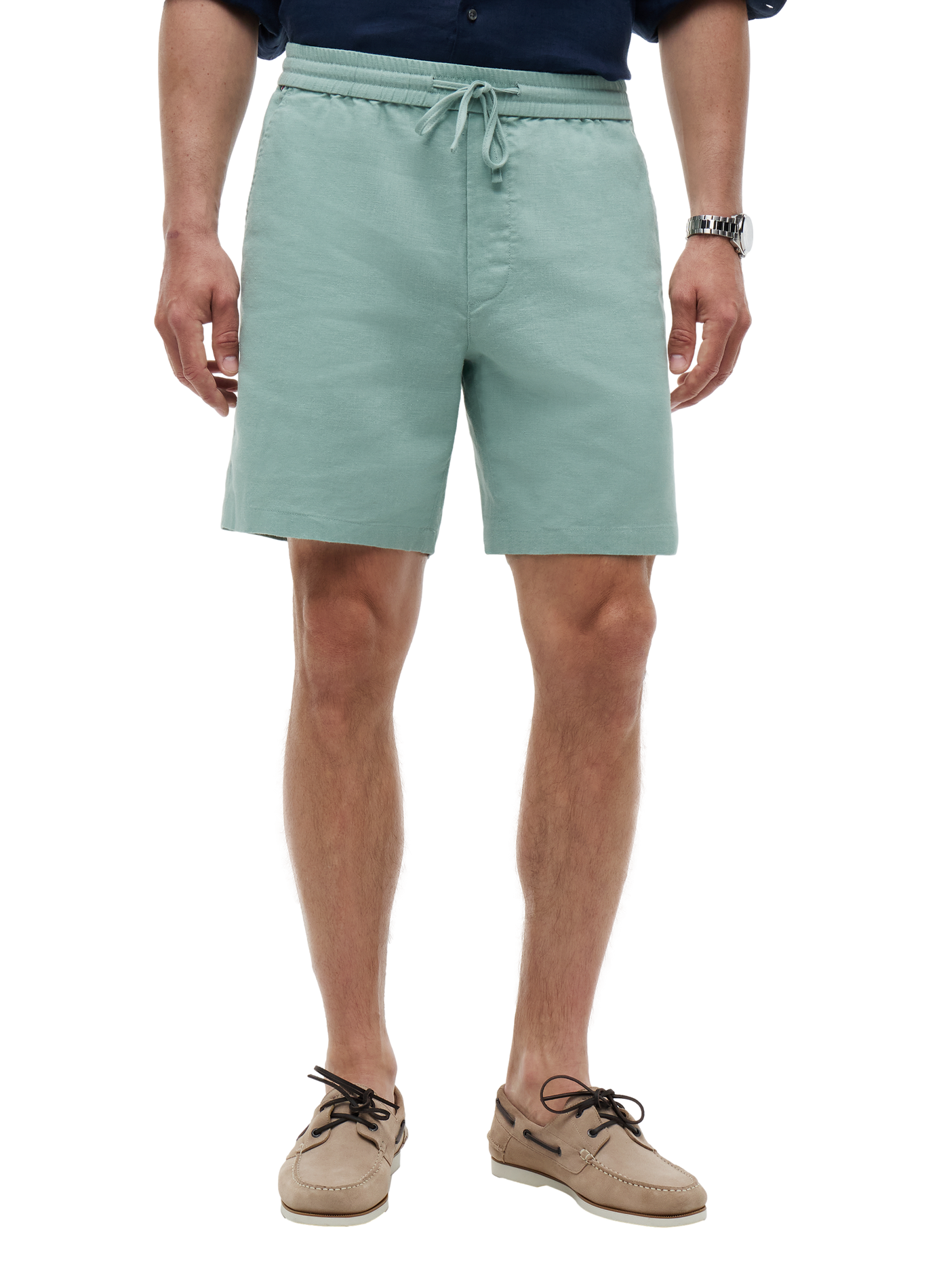 Short chino Dover in blended linen TOMMY HILFIGER Green