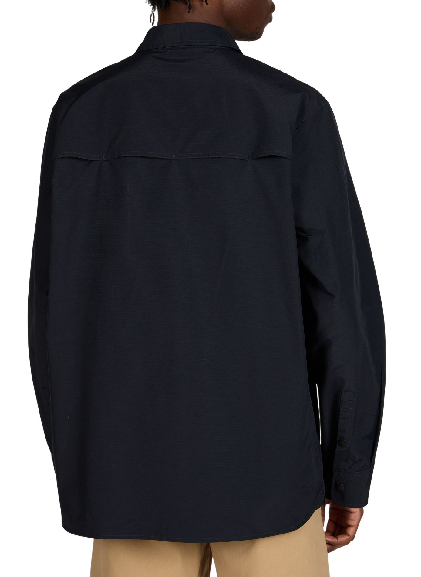 Solid overshirt with classic collar AIGLE Black