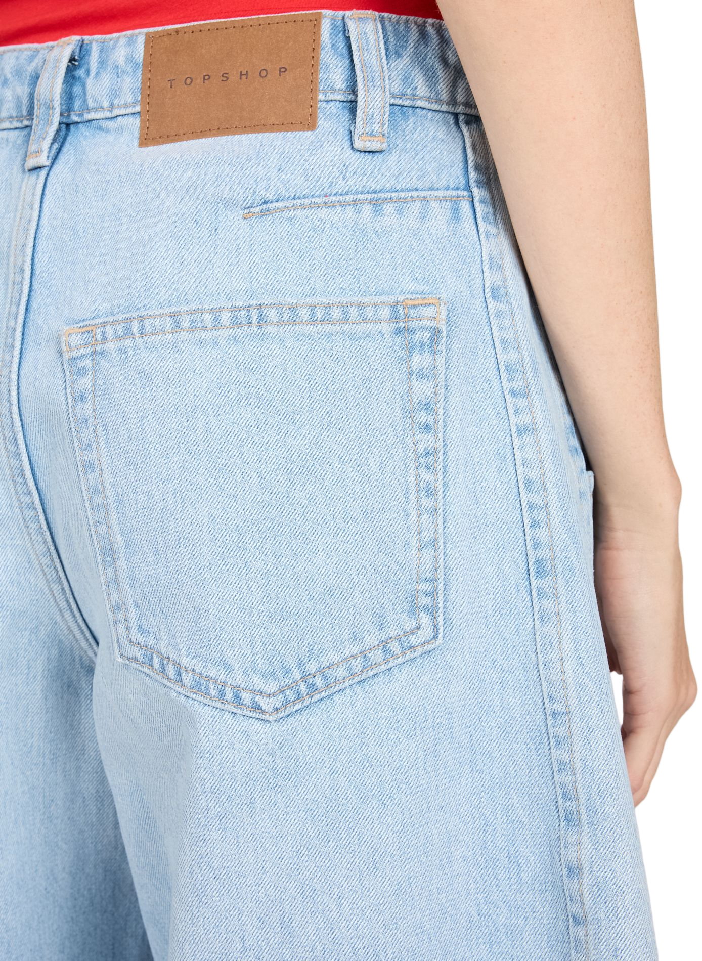 Kurze Tsjoa Coupe Barrel aus Baumwolle TOPSHOP Blau