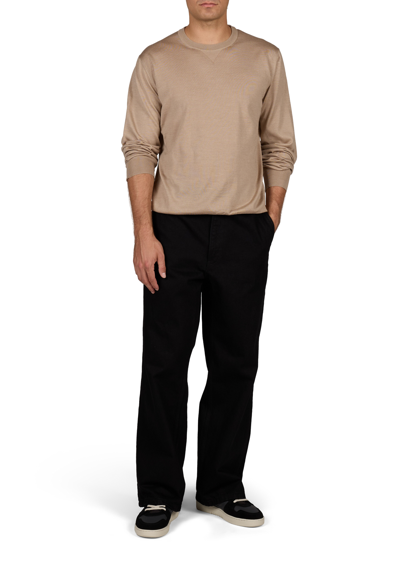 Wool and silk solid color sweater HERNO Beige