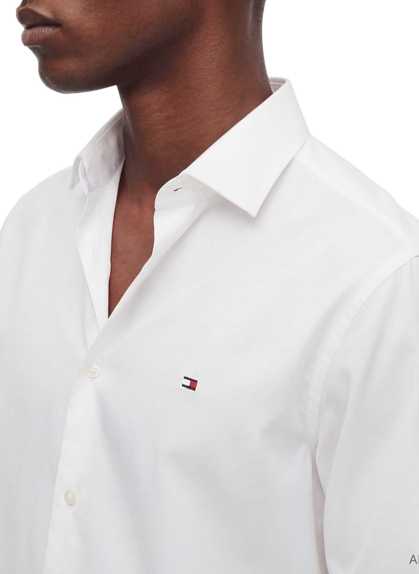 Straight classic collar shirt in blended cotton TOMMY HILFIGER White