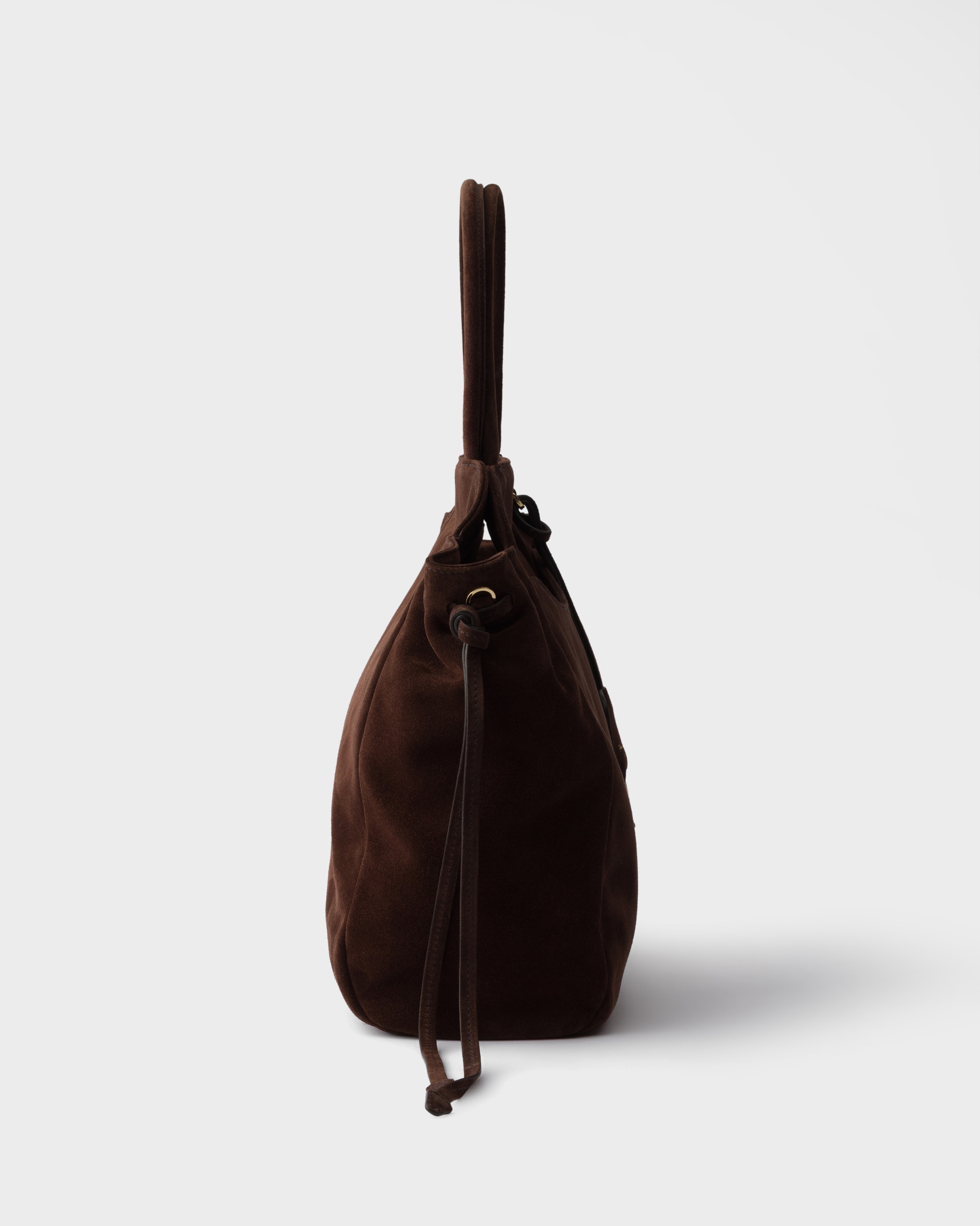 Sac prada carry moyen en veau velours PRADA Marron