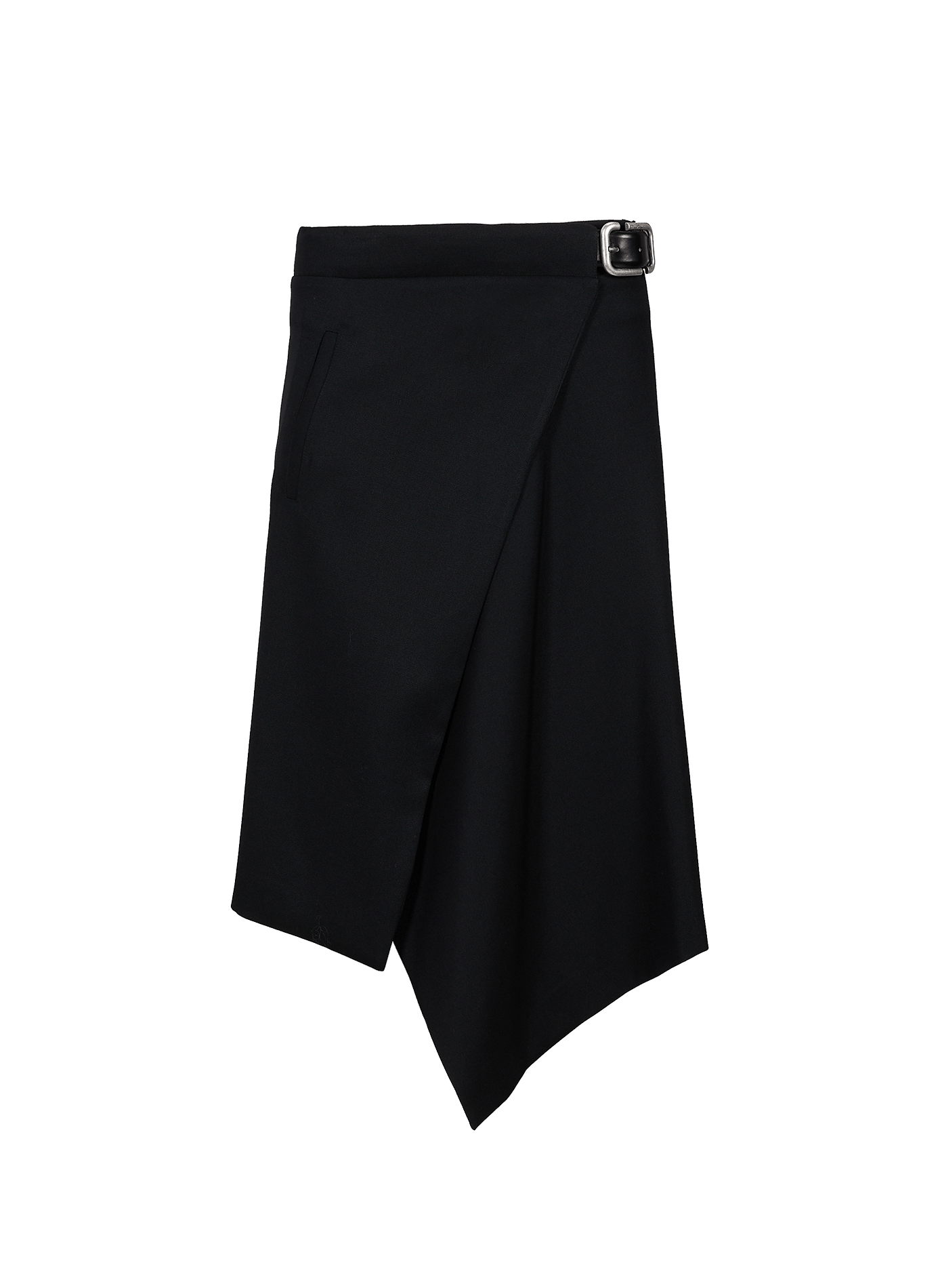 Kurzer asymmetrischer Wollrock THE ATTICO Schwarz
