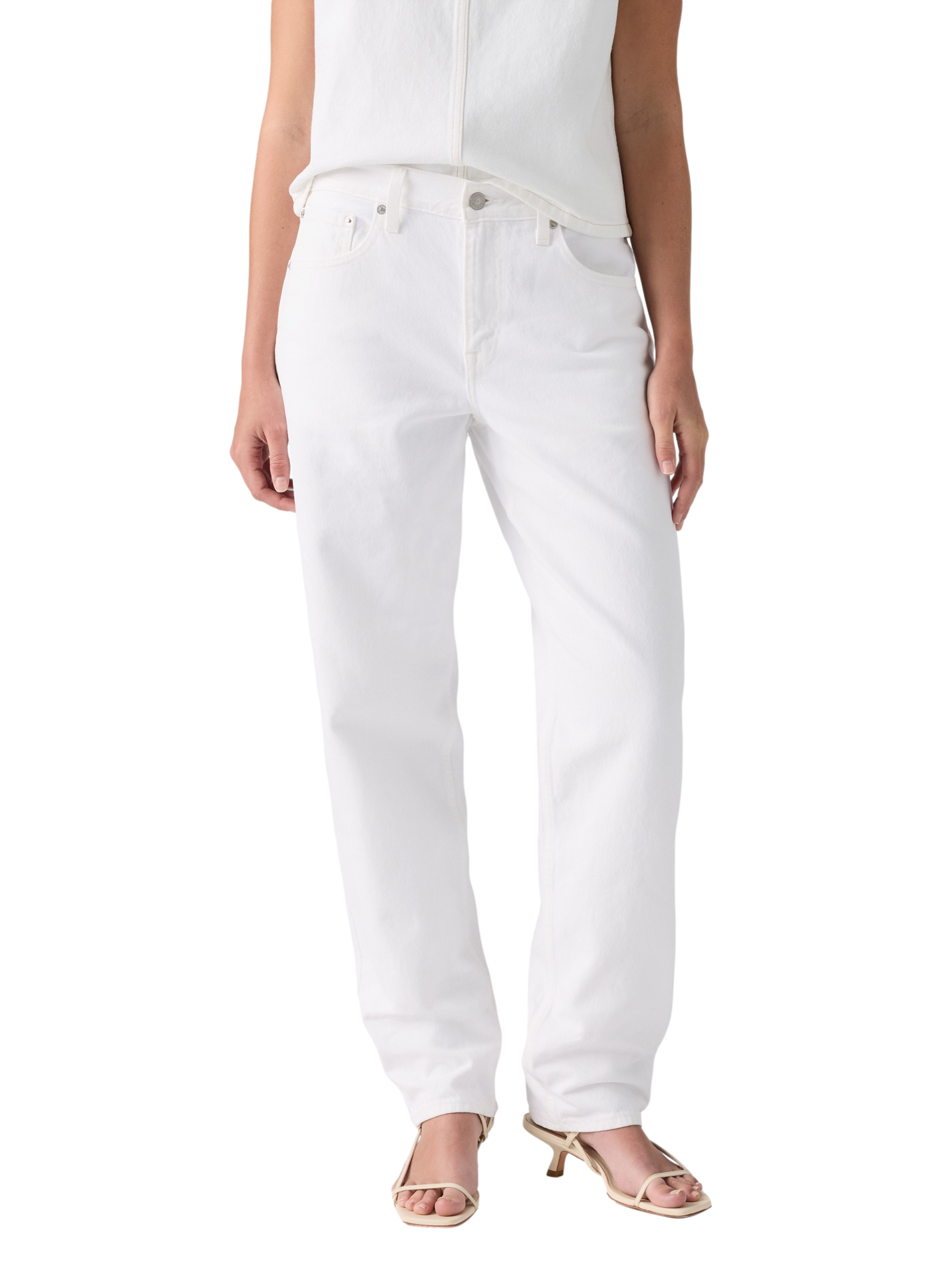 Losse Taper jeans van katoen LEVI'S Wit