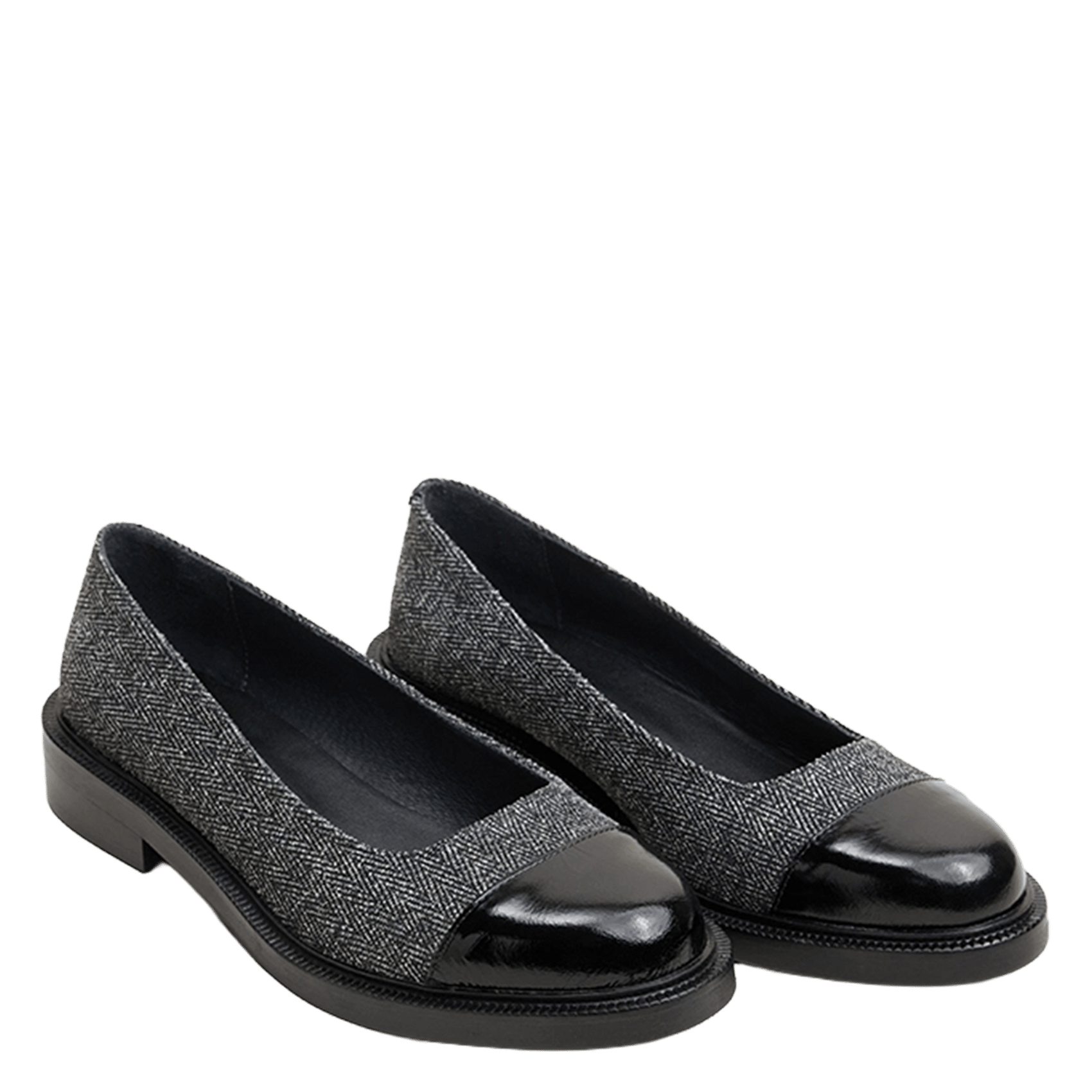 Ballerines en cuir à talon doum JONAK Gris
