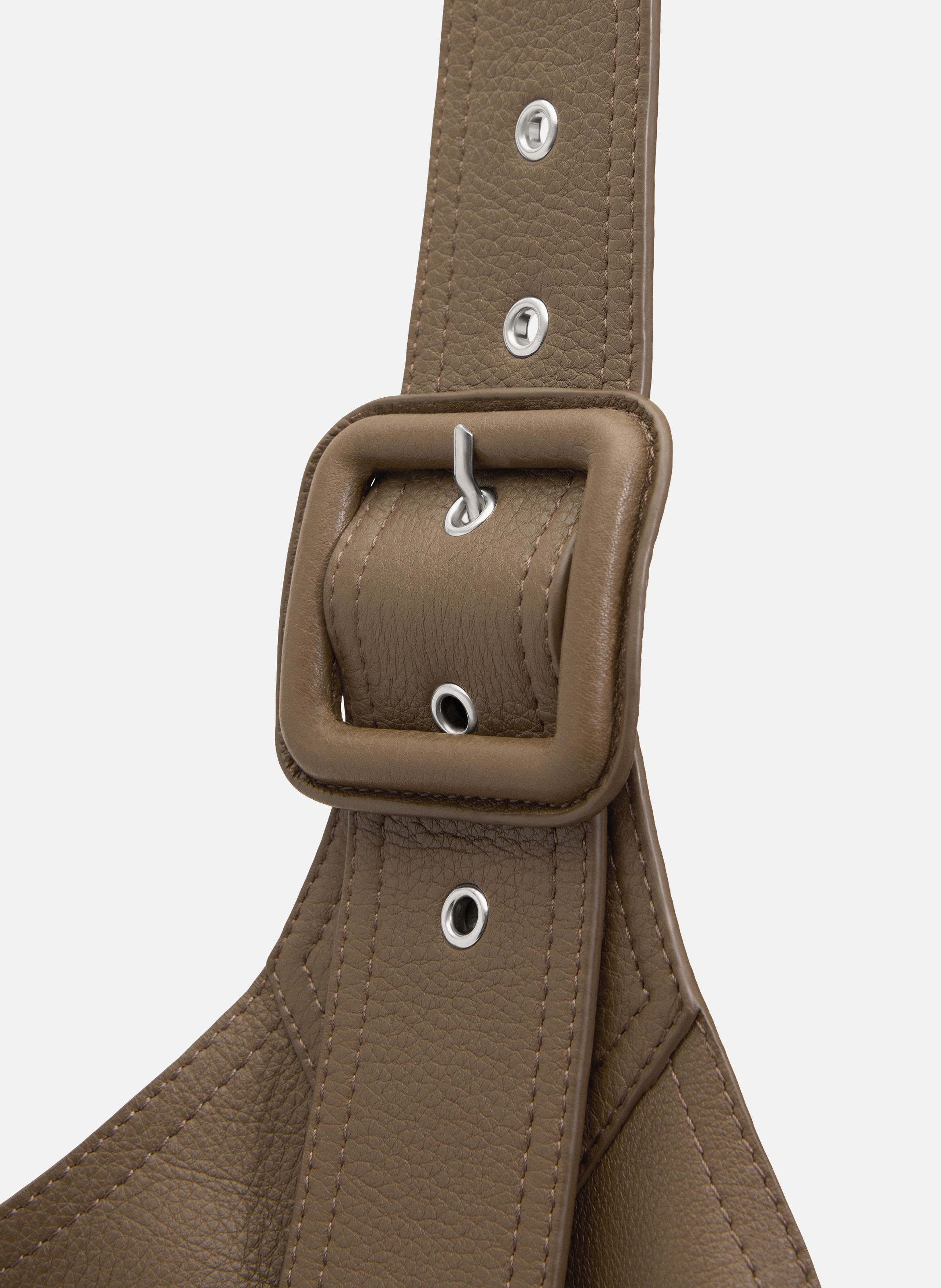 Sac porté croisé etienne unisexe en cuir de taurillon AMI PARIS Marron