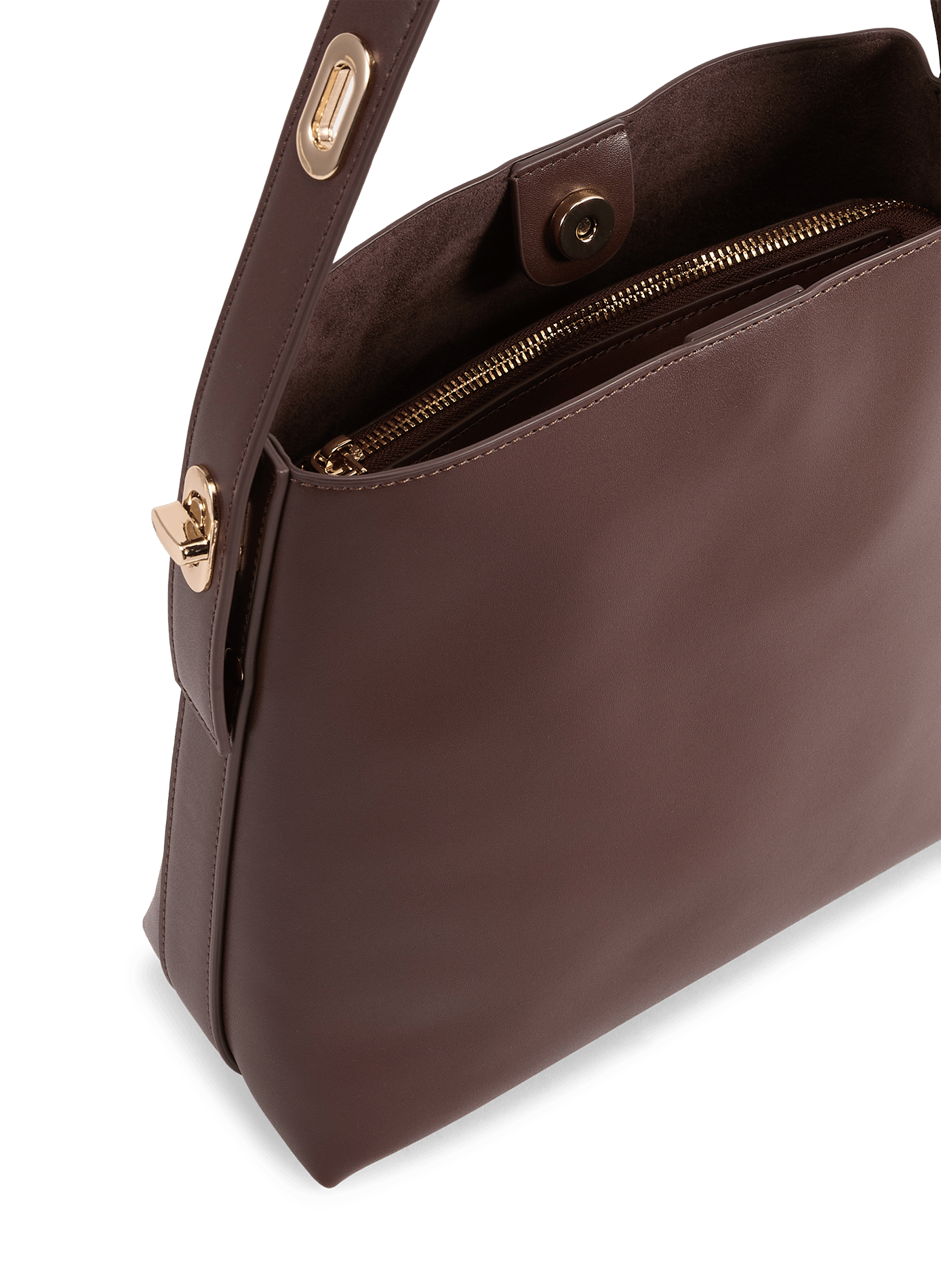 Solid color bucket bag with adjustable handle AU PRINTEMPS PARIS Brown