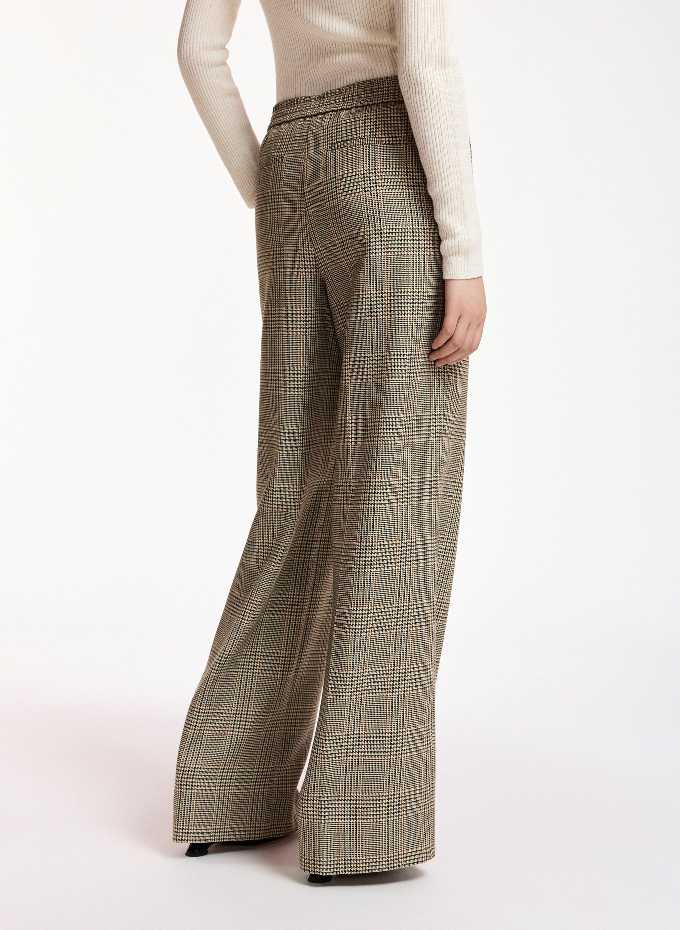Pantalon droit à carreaux kelline1 ESSENTIEL ANTWERP Marron