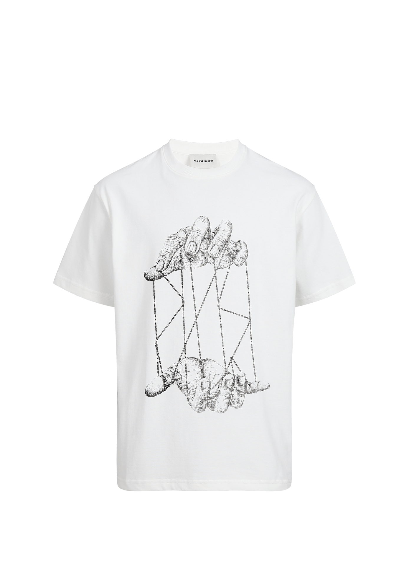 Kurzarm T-Shirt mit Baumwolldruck PAS UNE MARQUE Weiss