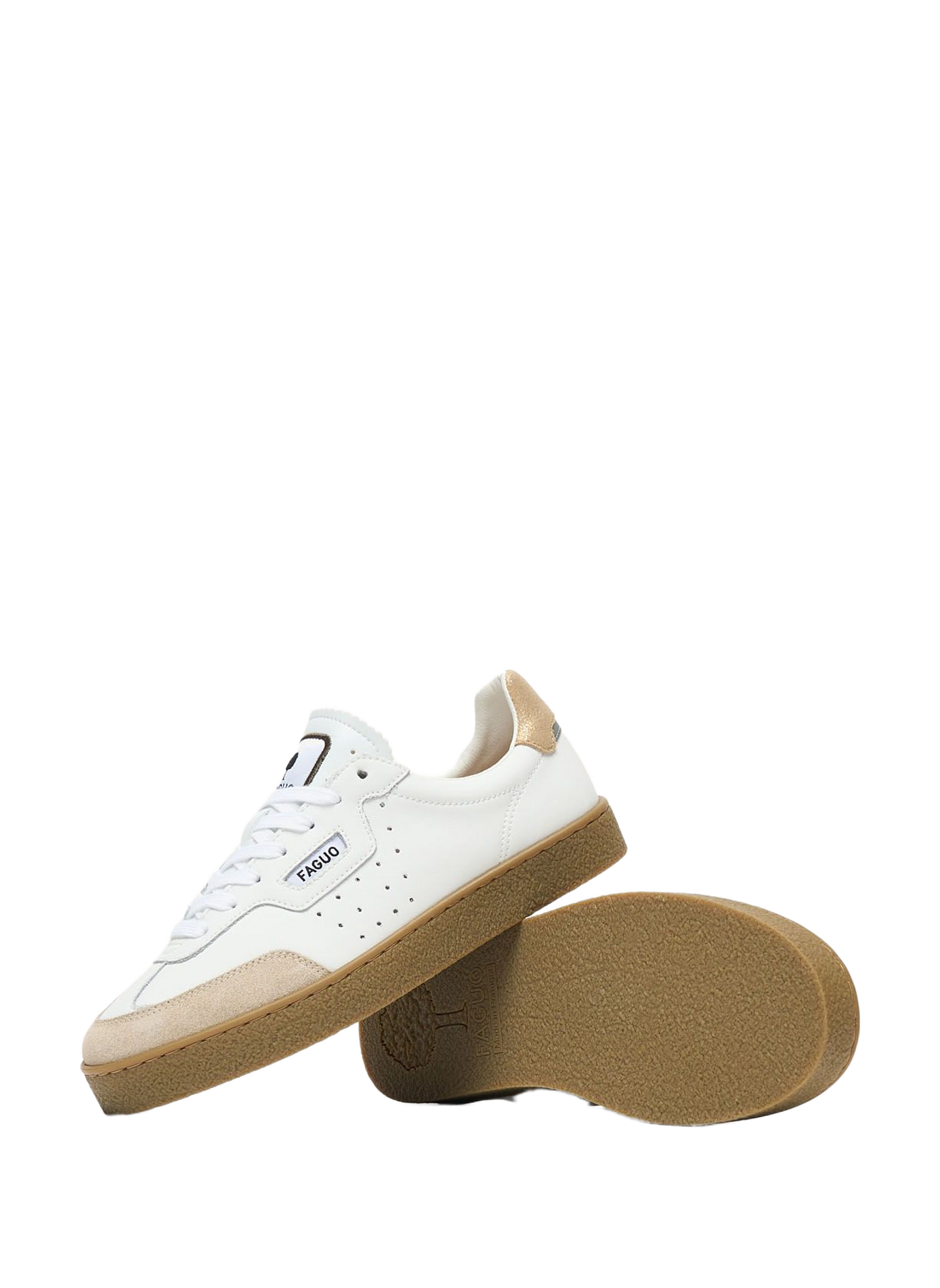 Lumbo cowhide leather sneakers FAGUO Beige