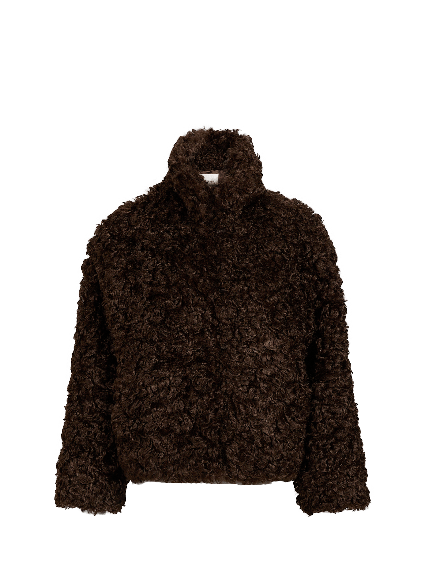 Straight faux fur jacket CLOSED Brown