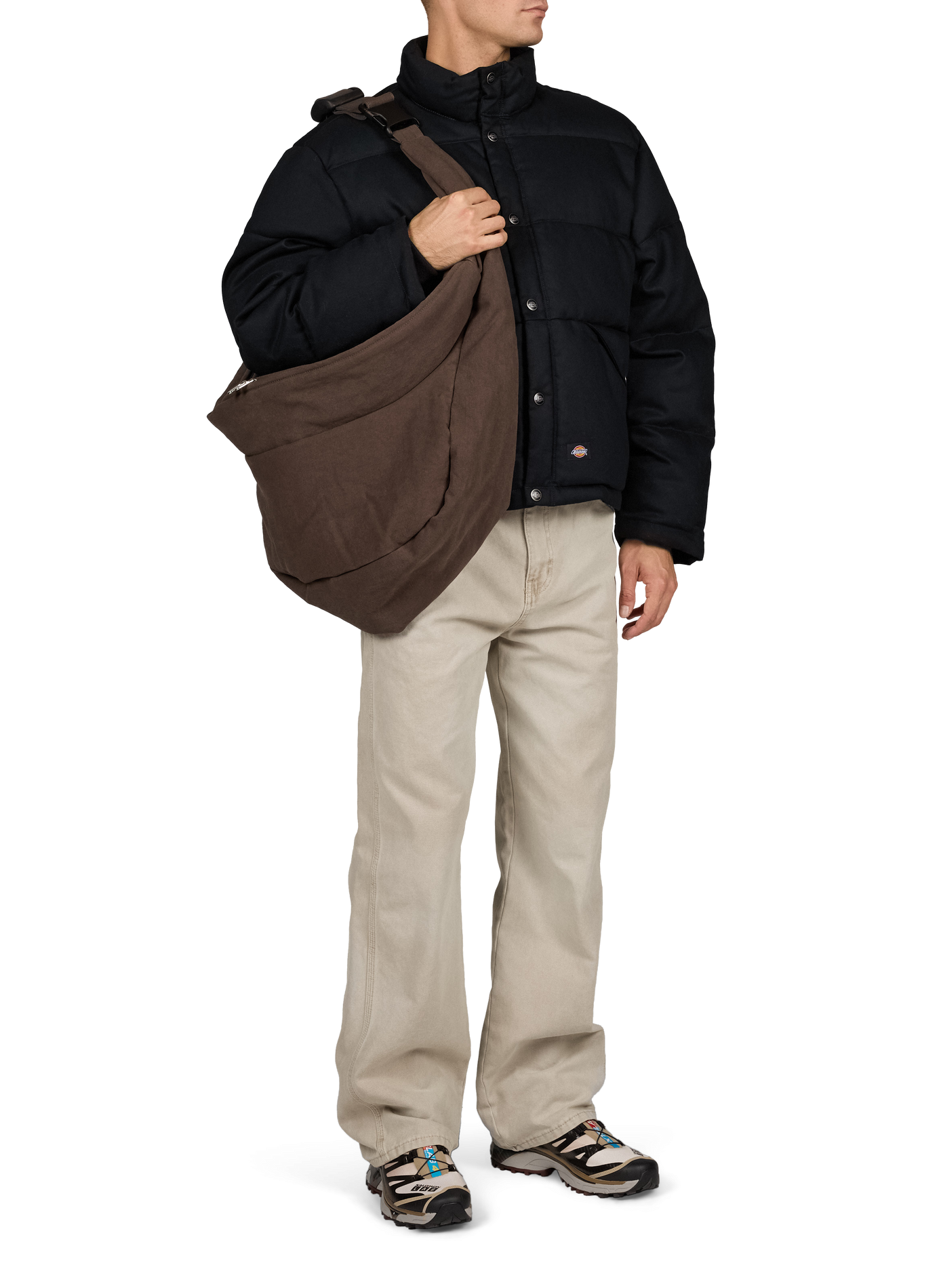 Cotton crossbody bag SEVENTH Brown